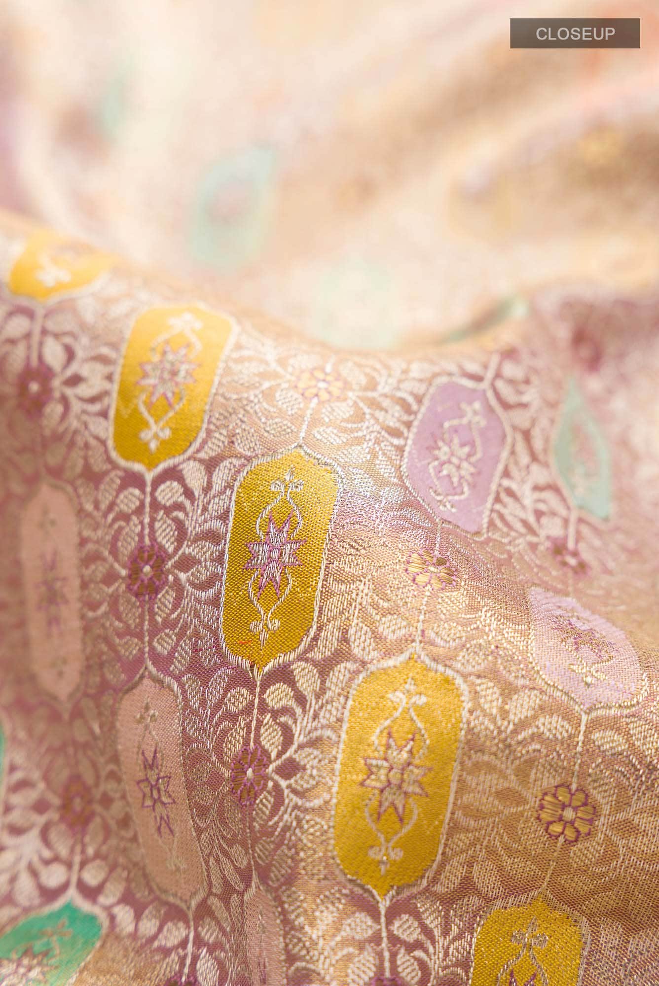 Pure Silk Pure Zari Lavender Kanjivaram Tissue Saree - Image 3
