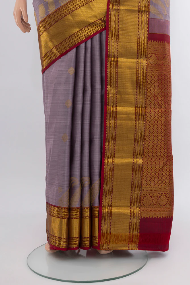 Lavender Kanjivaram Silk Saree - Image 3