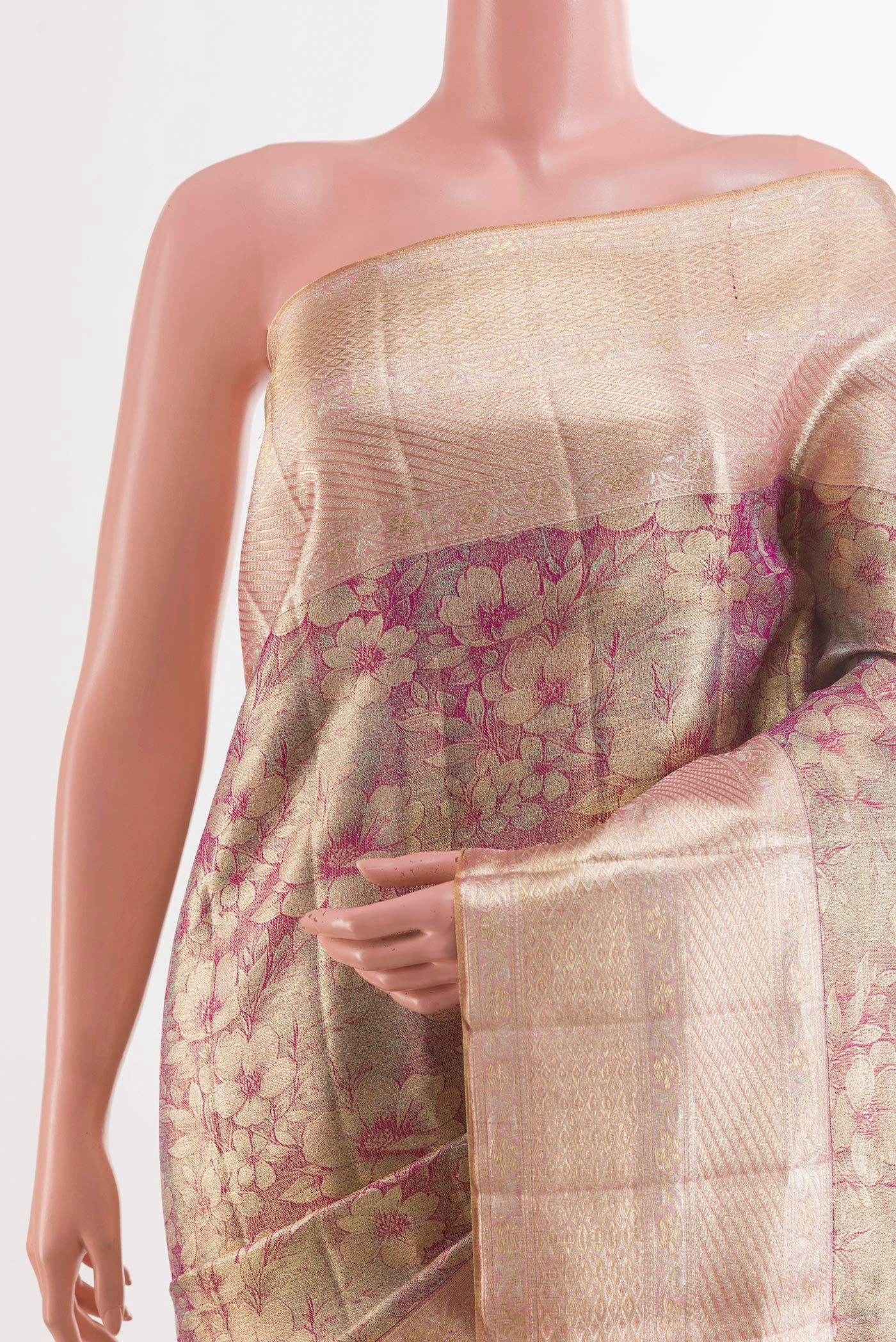 Lavender Kanjivaram Tissue Silk Saree - Image 2
