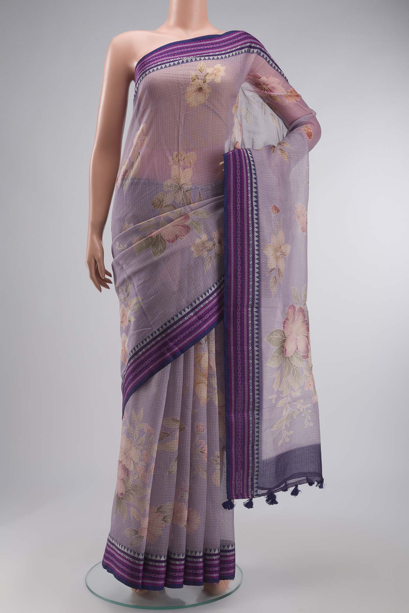 Lavender Kota Cotton Saree