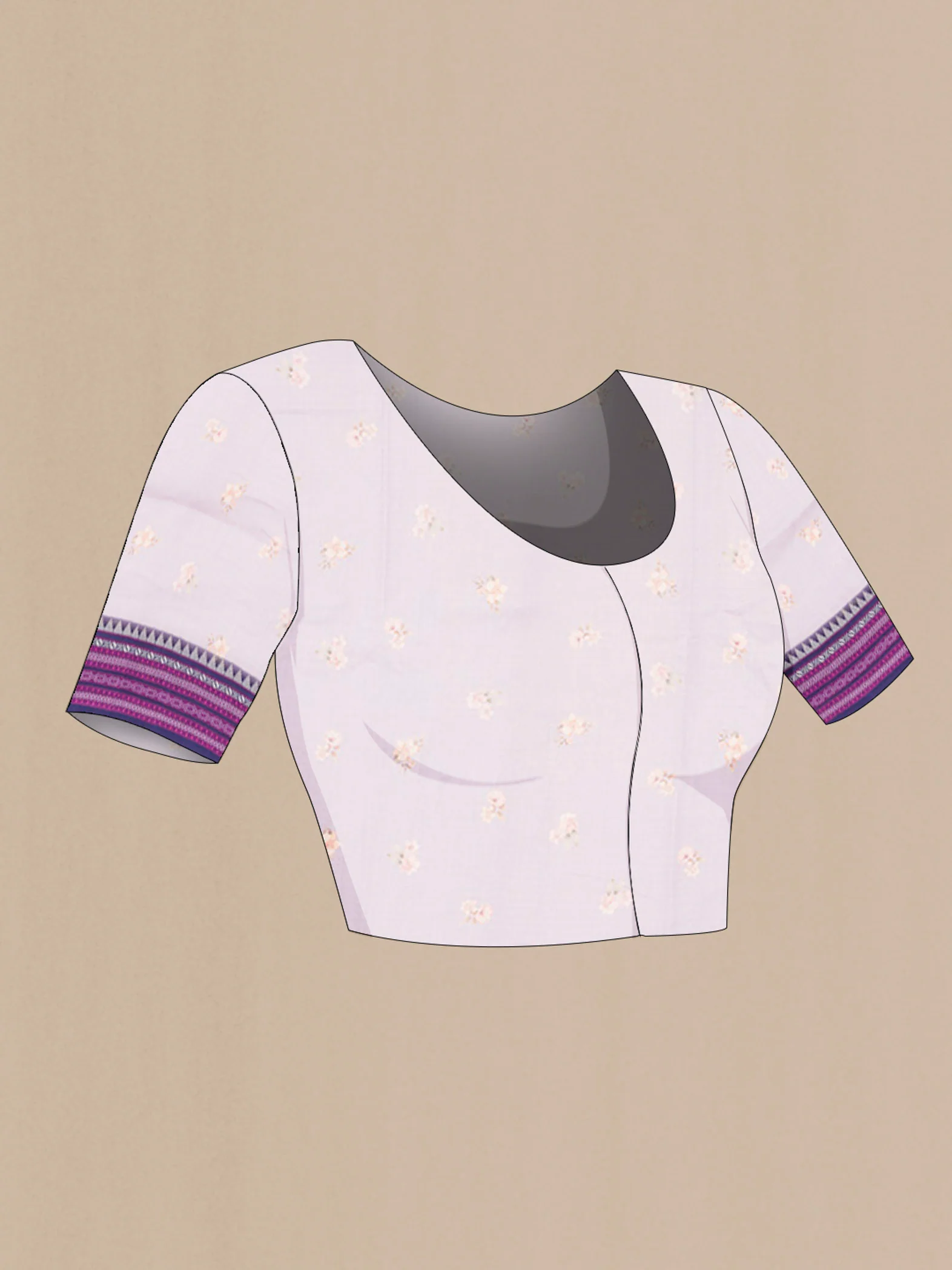 Lavender Kota Cotton Saree - Image 2