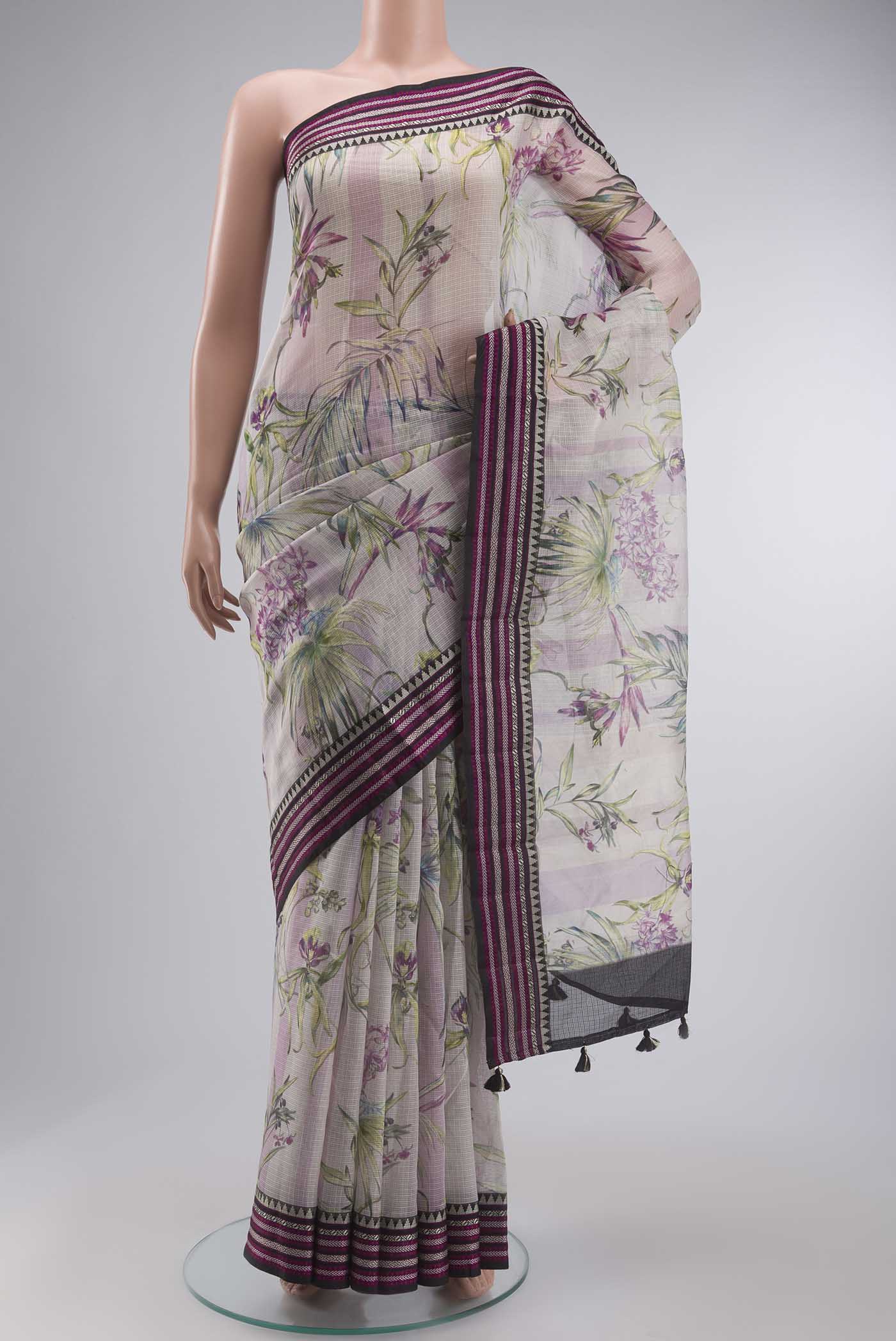Lavender Kota Cotton Saree