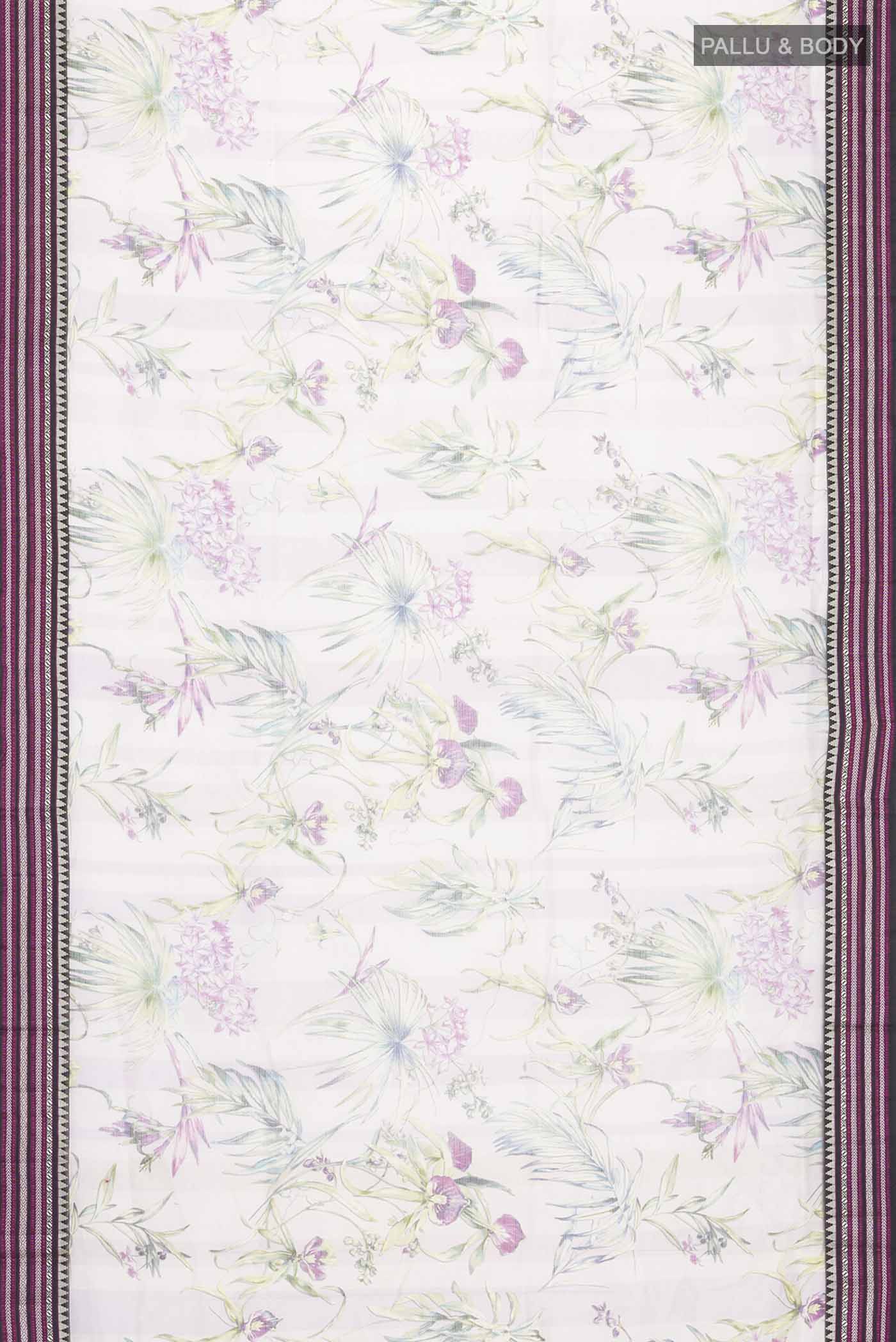 Lavender Kota Cotton Saree - Image 3