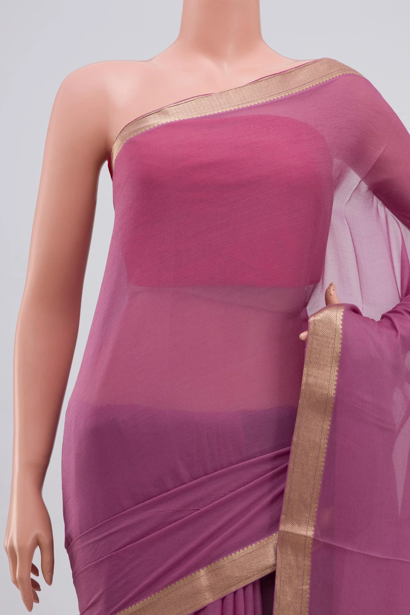 Lavender Mysore Chiffon Saree - Image 2