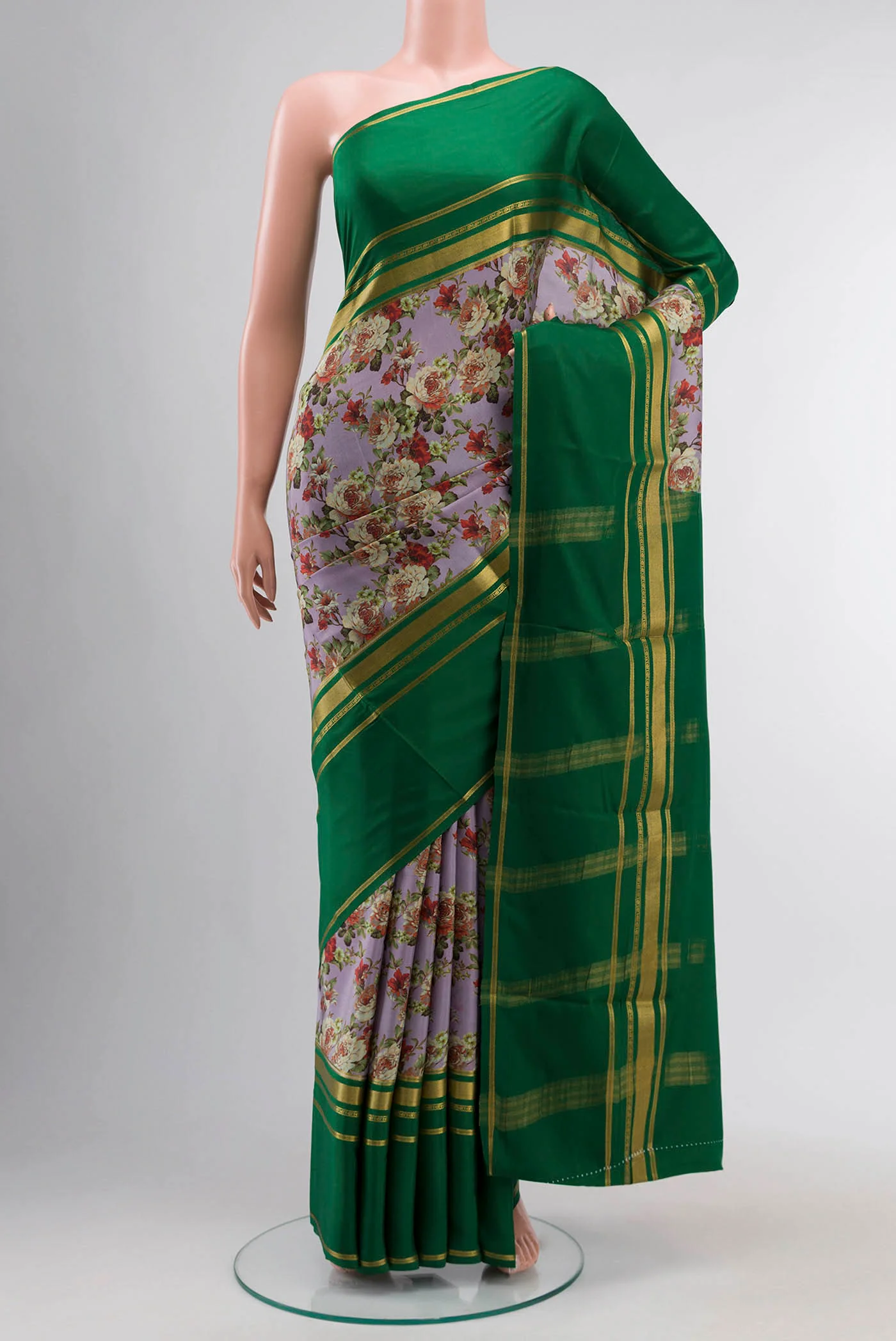 Lavender Mysore Crepe Saree
