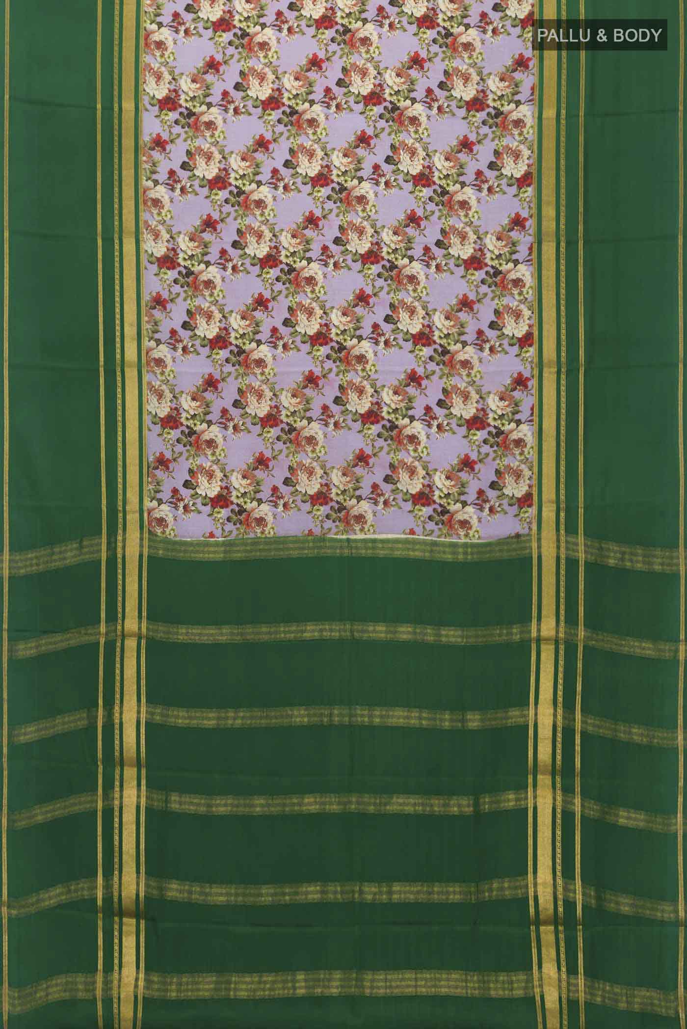 Lavender Mysore Crepe Saree - Image 5
