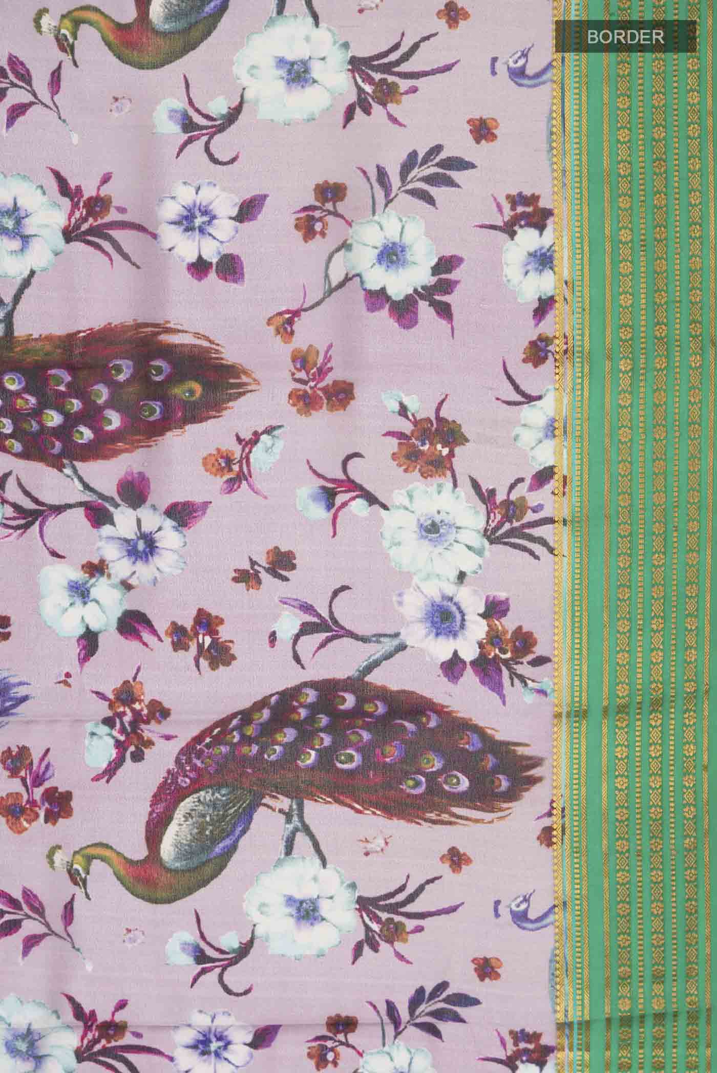Lavender Mysore Crepe Saree - Image 3