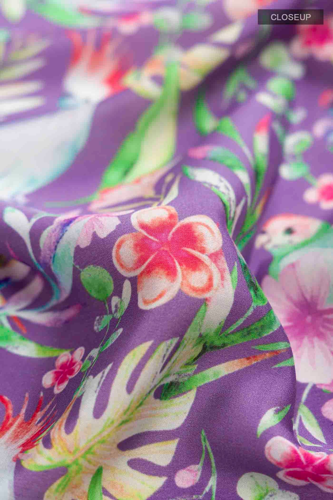 Lavender Mysore Crepe Saree - Image 2