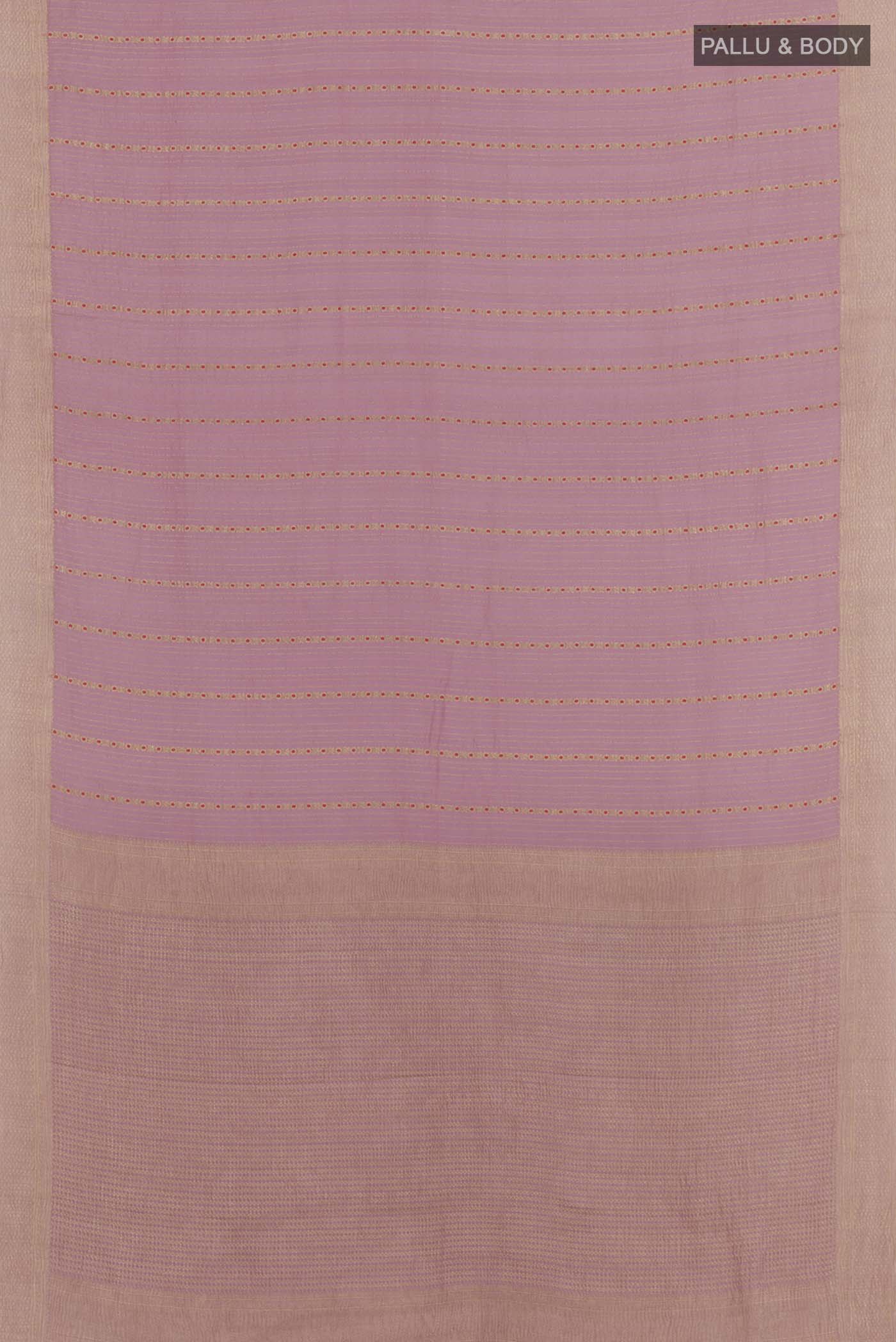 Lavender Mysore Crepe Saree - Image 3