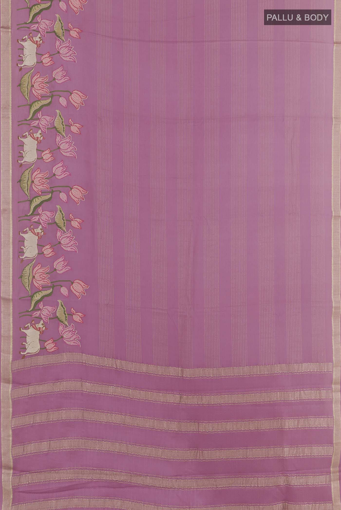 Lavender Mysore Crepe Saree - Image 3