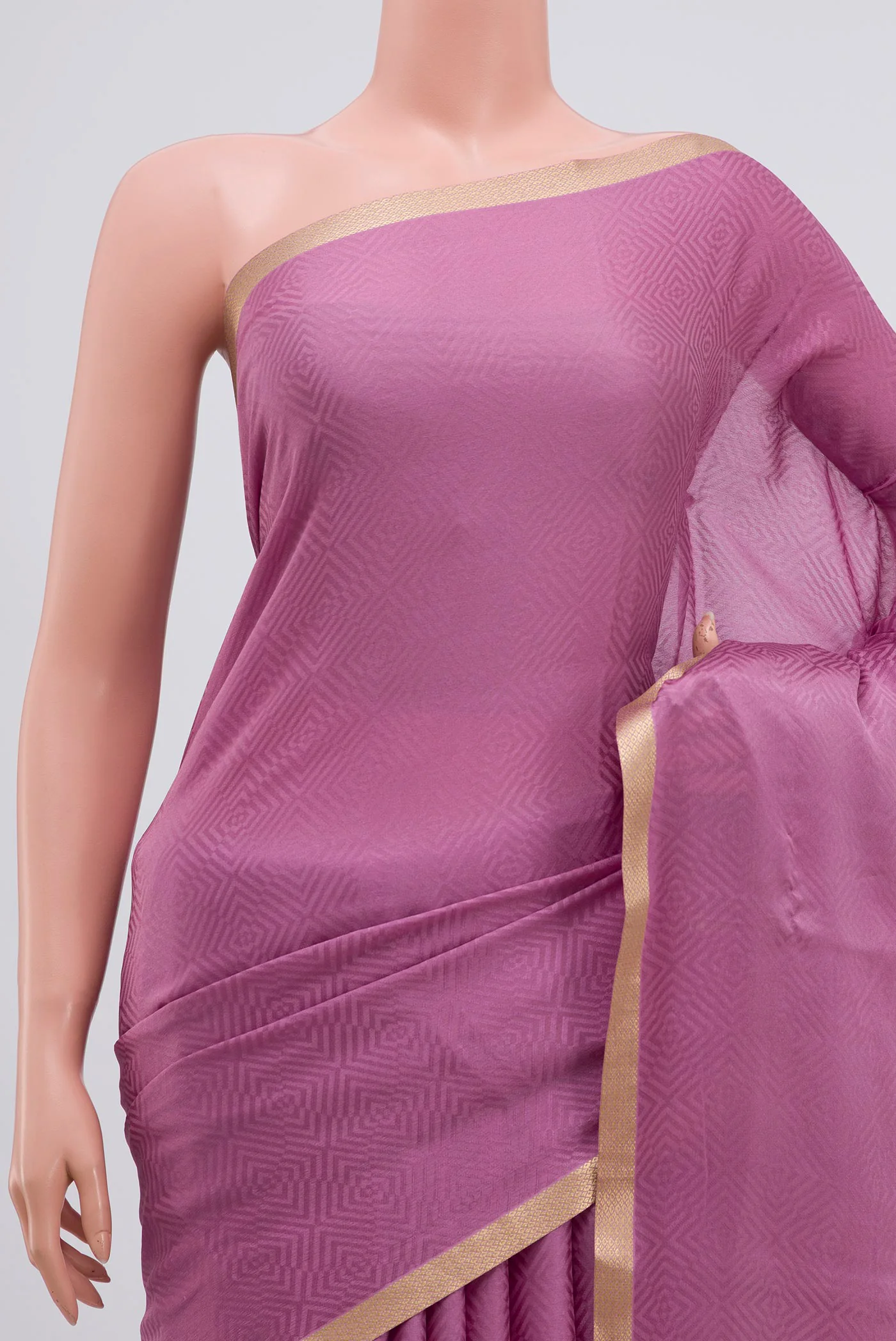 Lavender Mysore Crepe Saree - Image 2