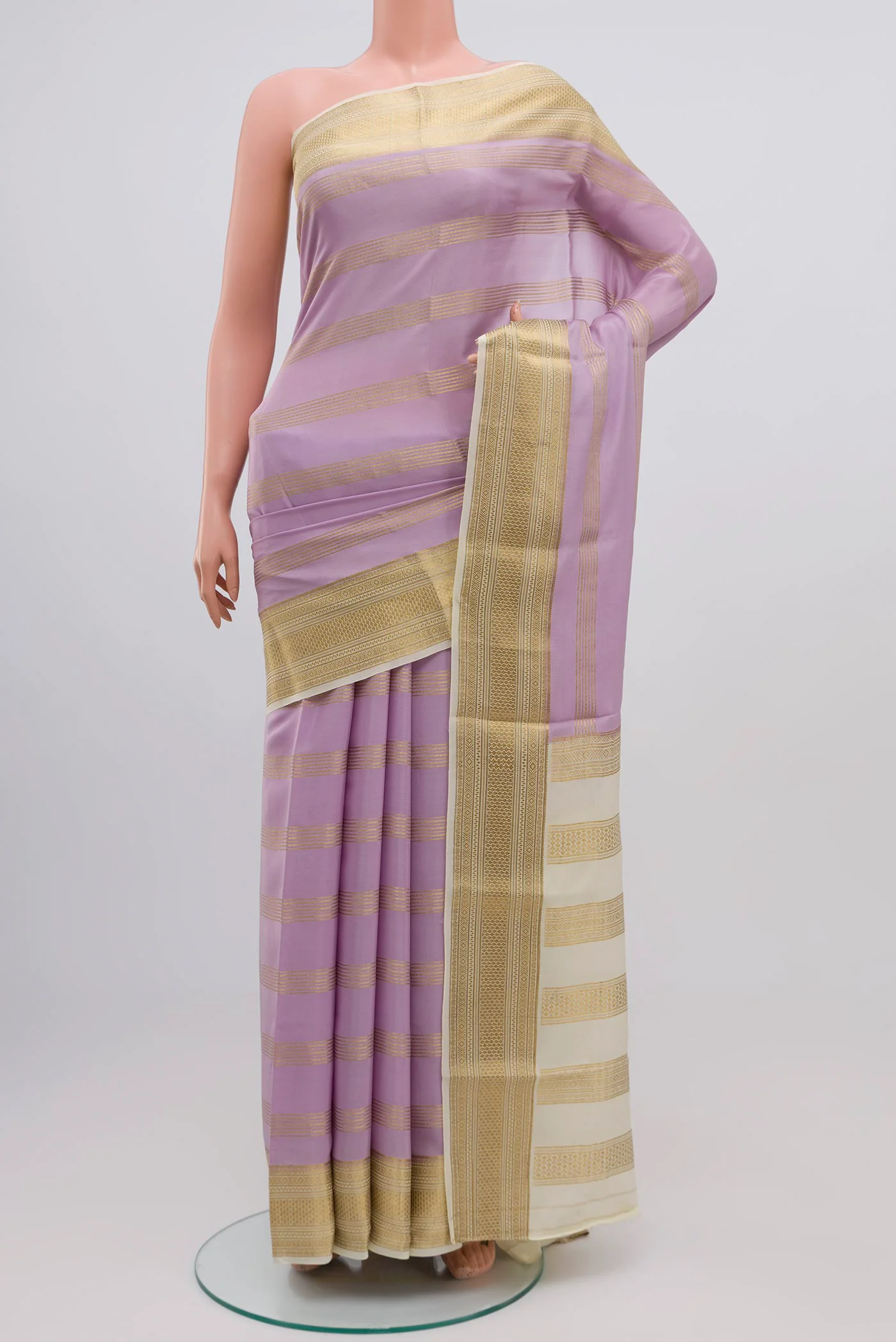 Lavender Mysore Crepe Saree