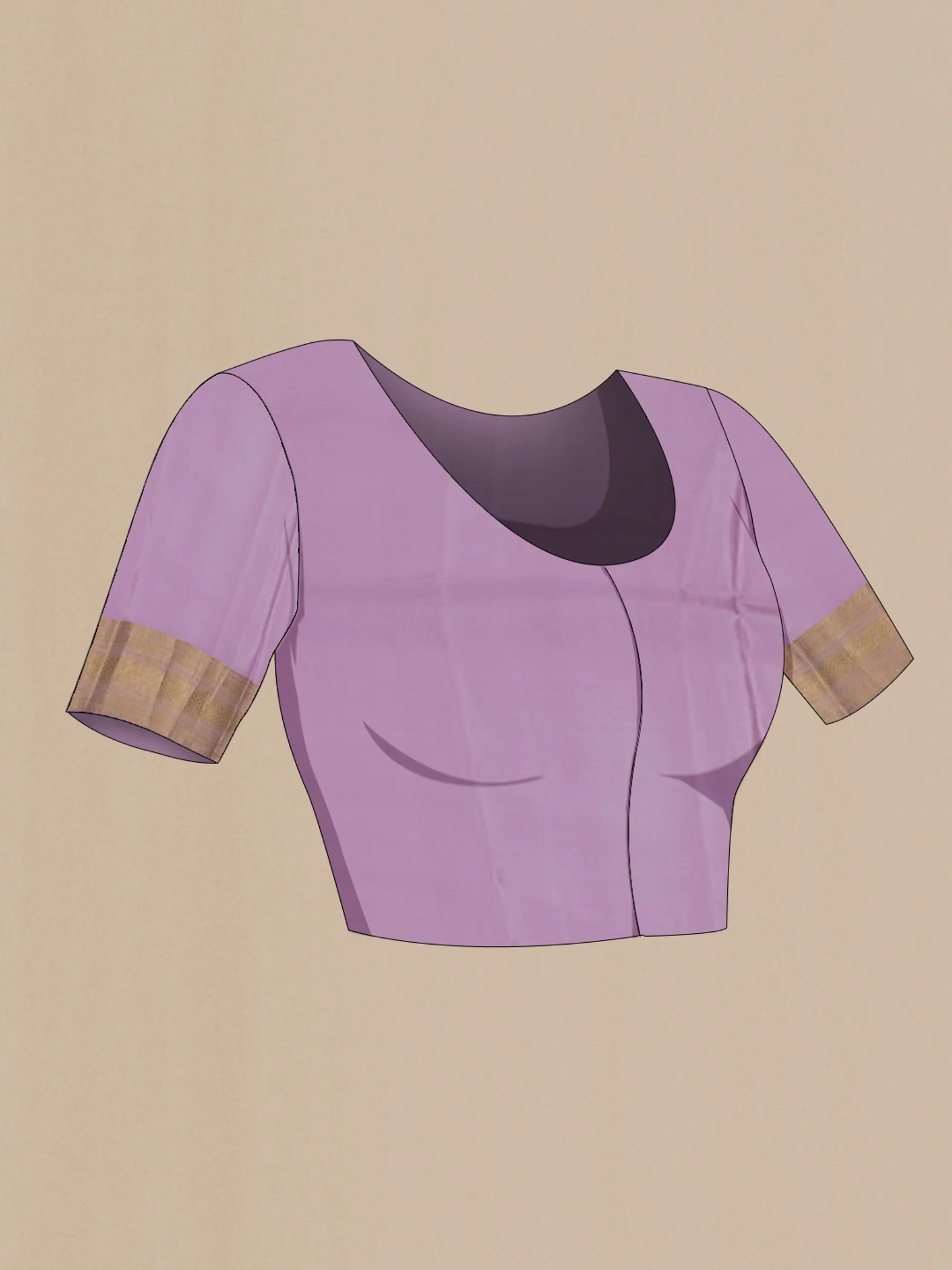 Lavender Mysore Crepe Saree - Image 4