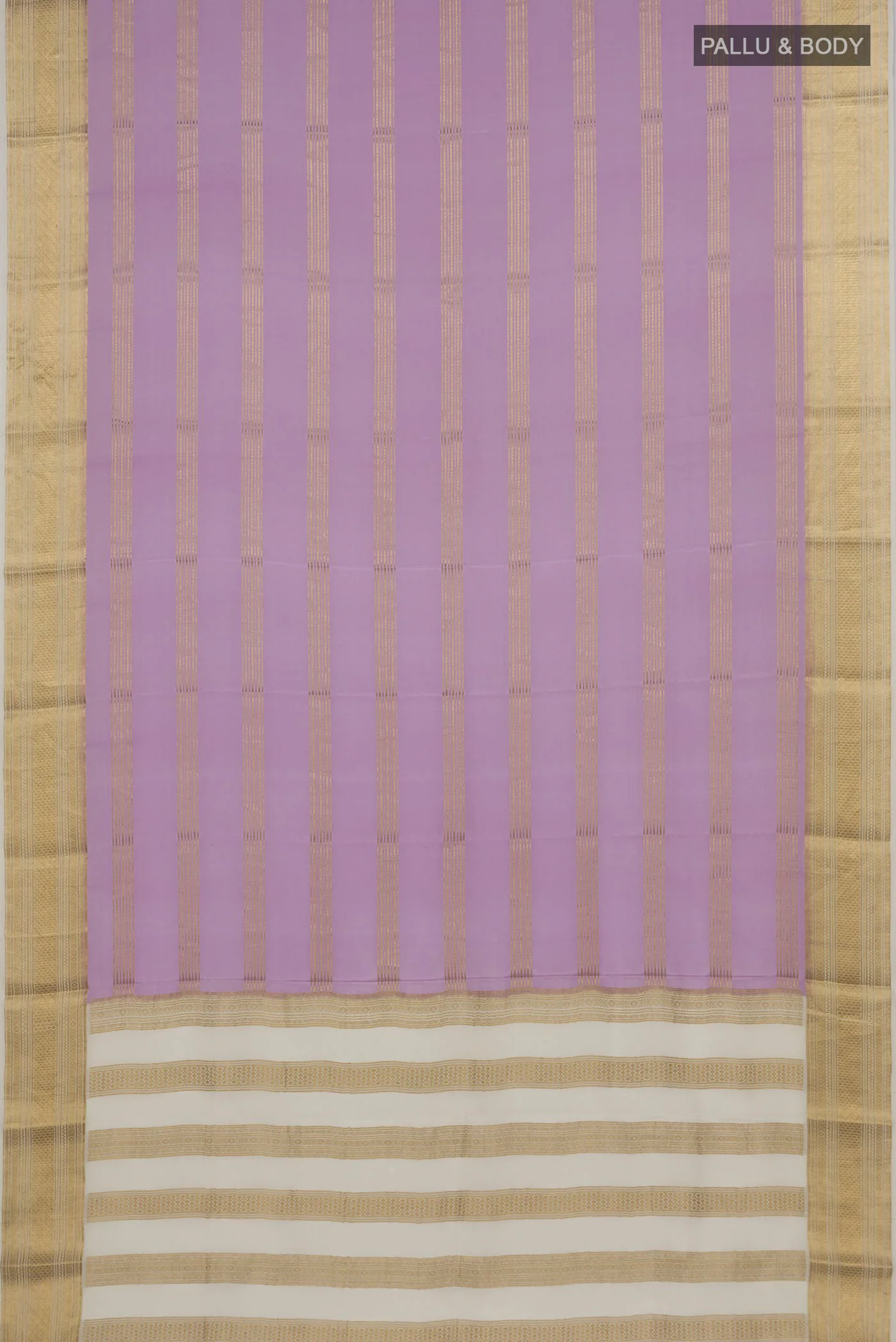 Lavender Mysore Crepe Saree - Image 5