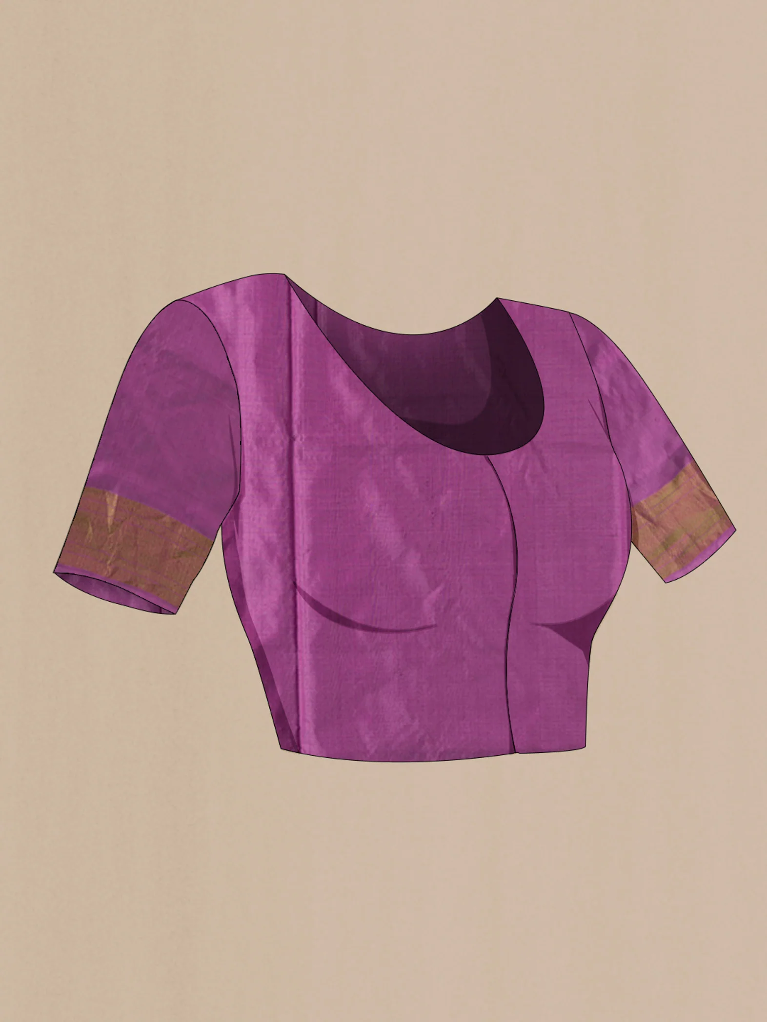 Lavender Pochampally Silk Saree - Image 5