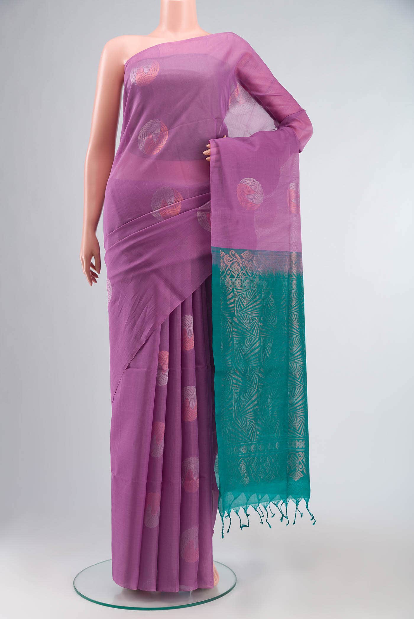 Lavender Silk Cotton Saree