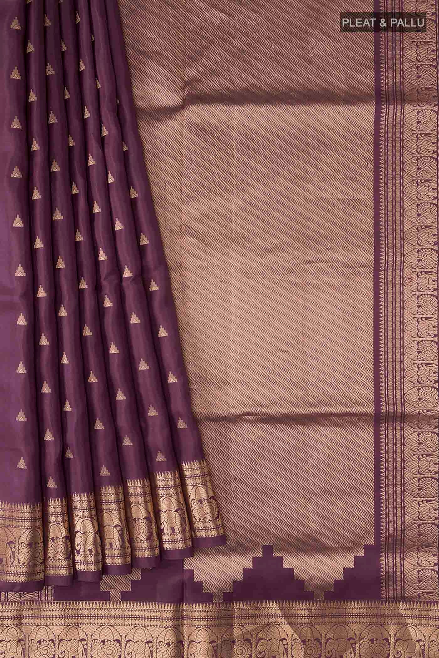 Purple Soft Silk Saree - Image 4