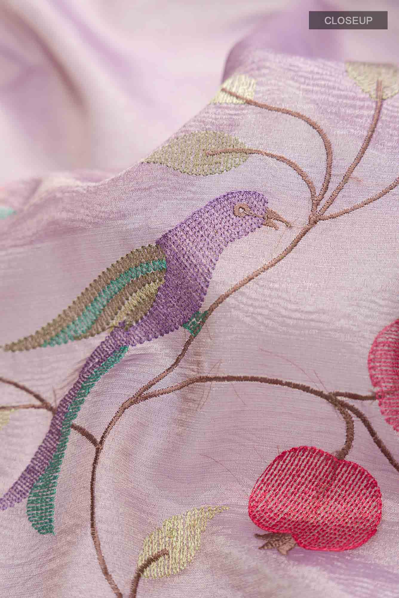 Lavender Tissue Silk Saree - Image 2