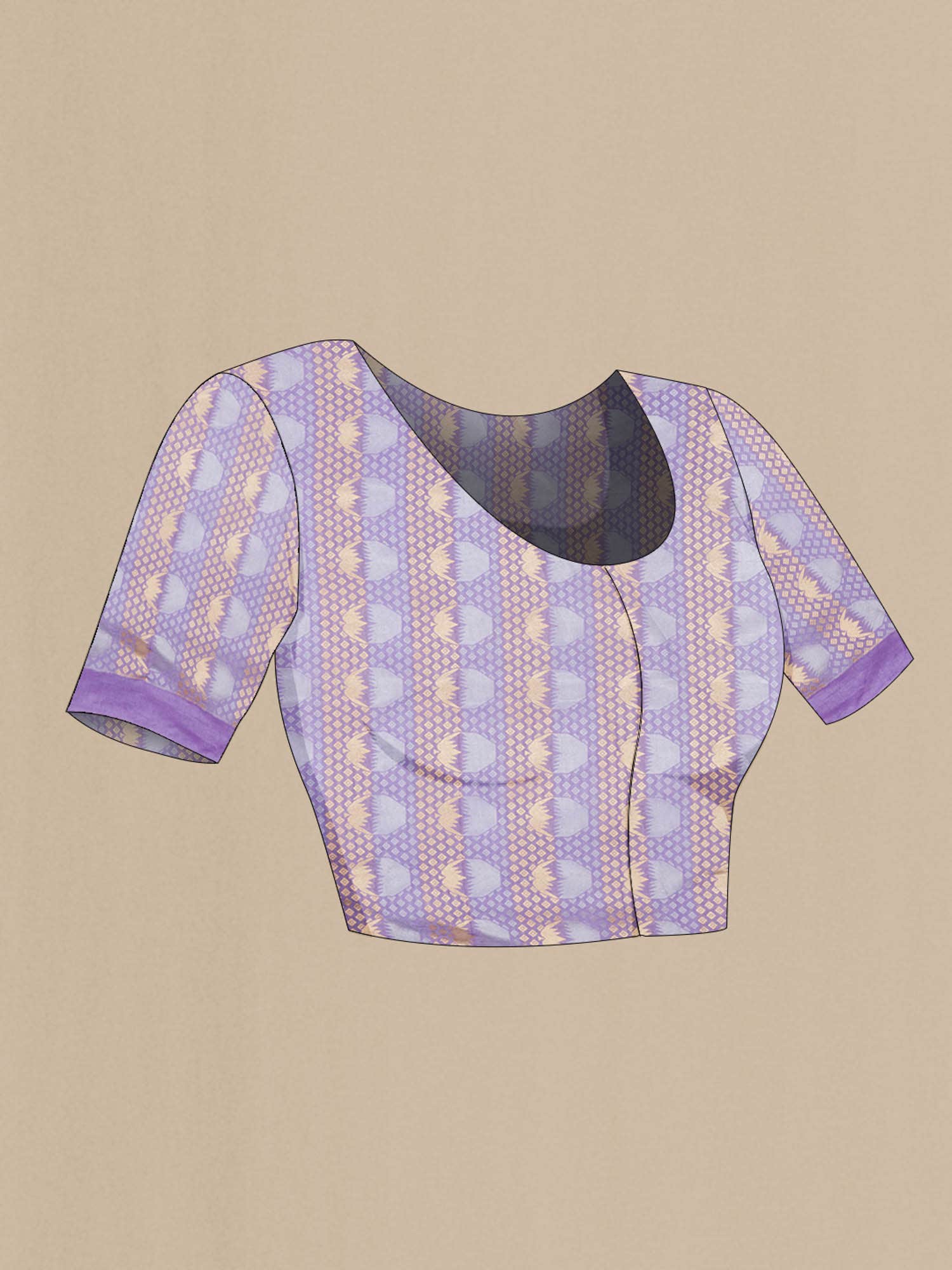 Lavender Tissue Silk Saree - Image 5
