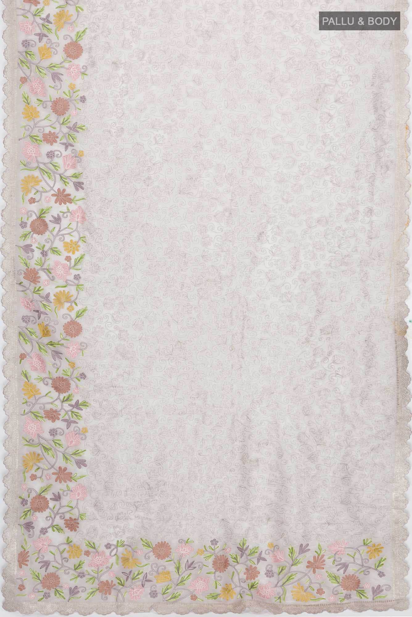 Lavender Tissue Silk Saree - Image 4