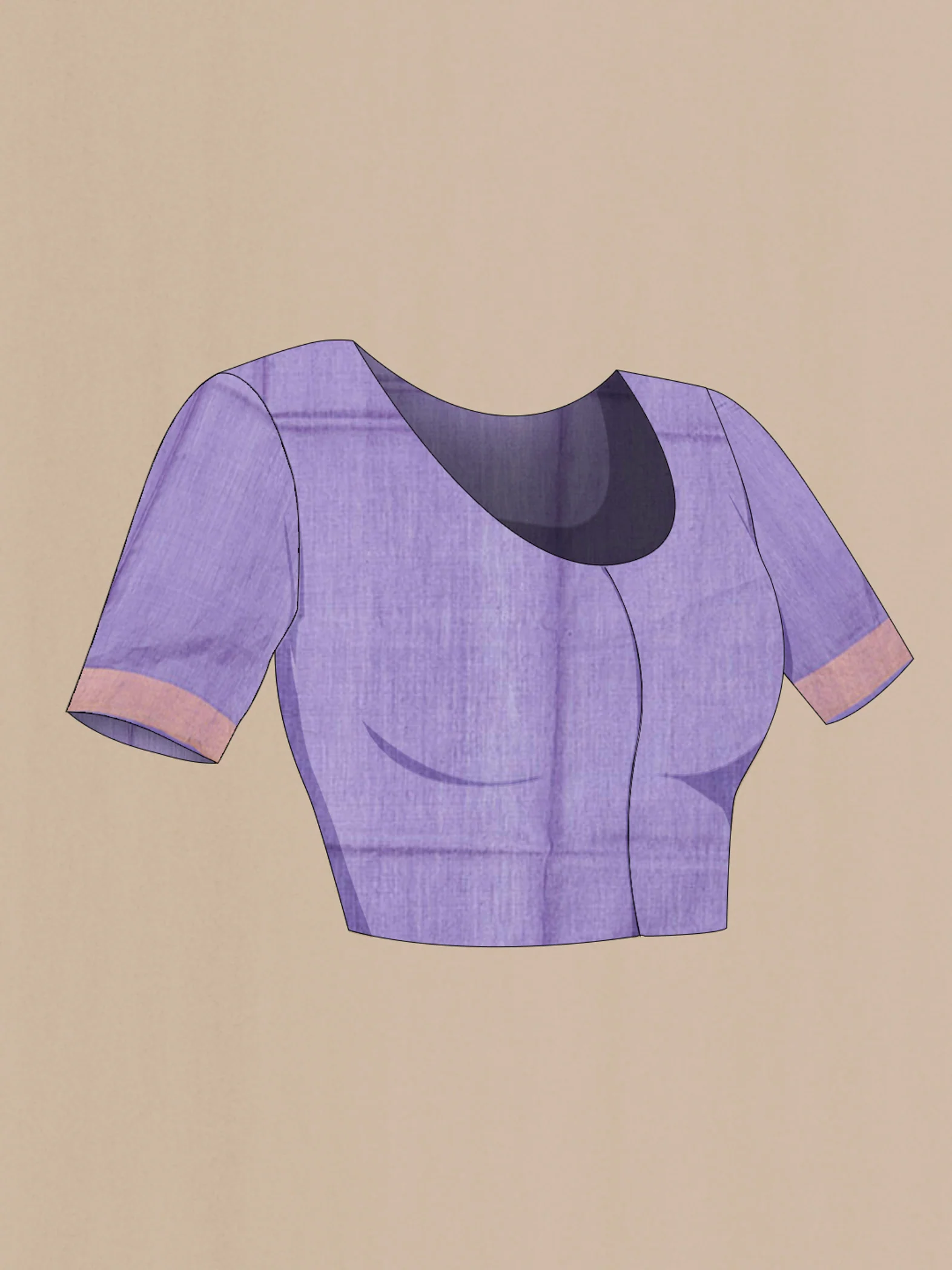 Lavender Tussar Silk Saree - Image 2