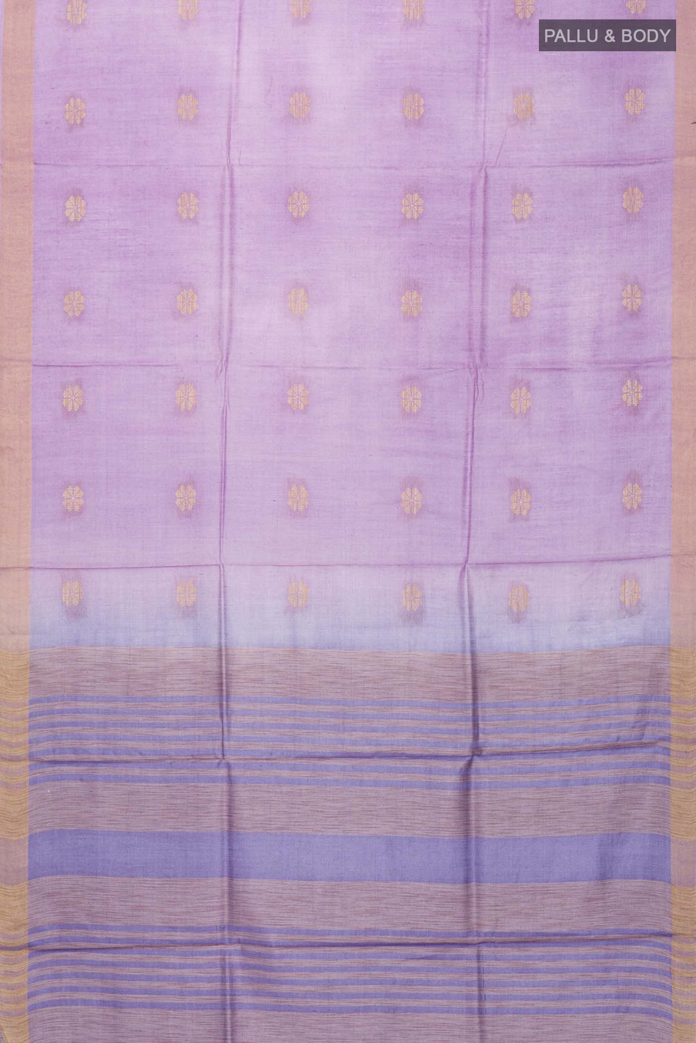 Lavender Tussar Silk Saree - Image 3
