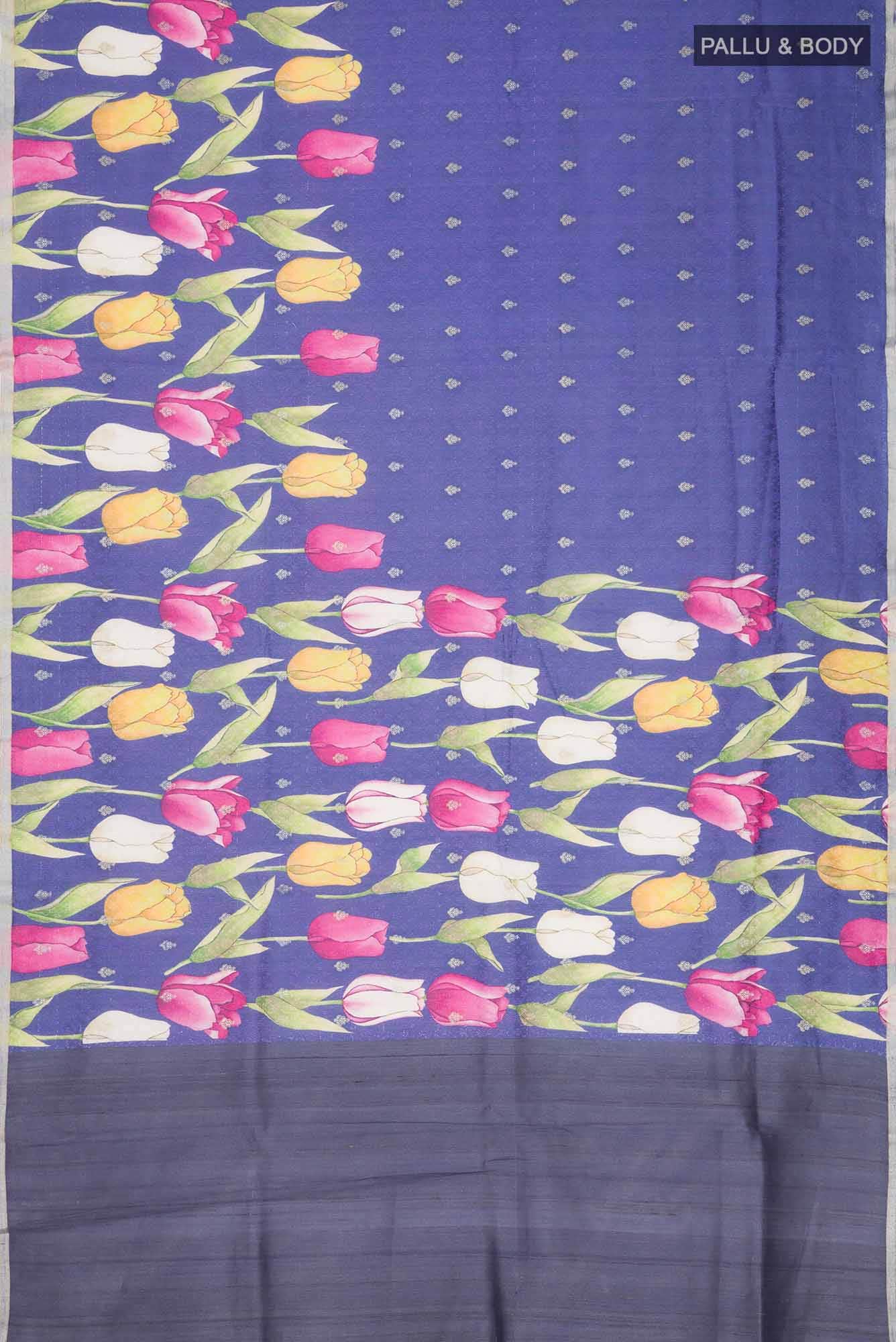 Lavender Tussar Silk Saree - Image 3