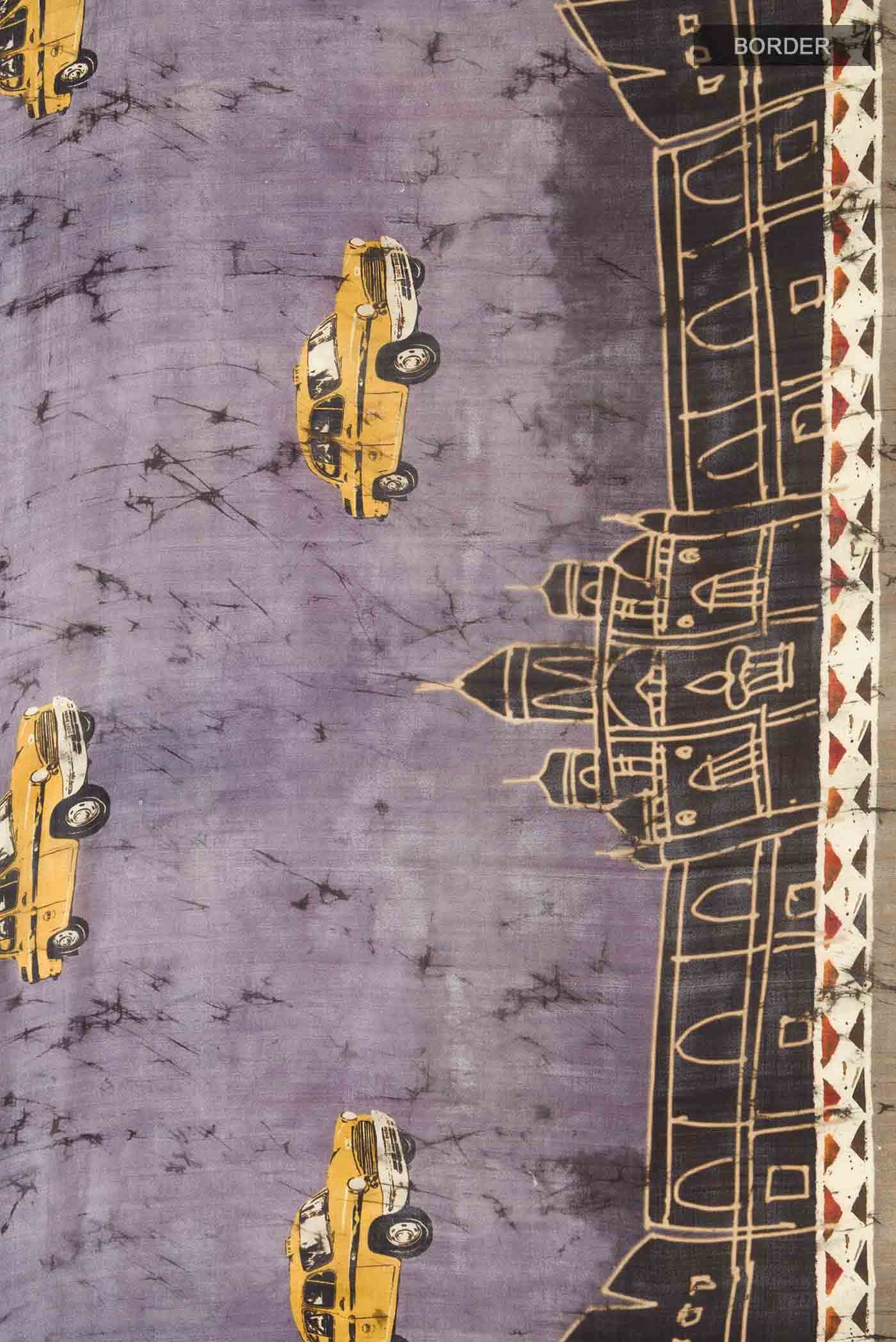 Lavender Tussar Silk Saree - Image 4