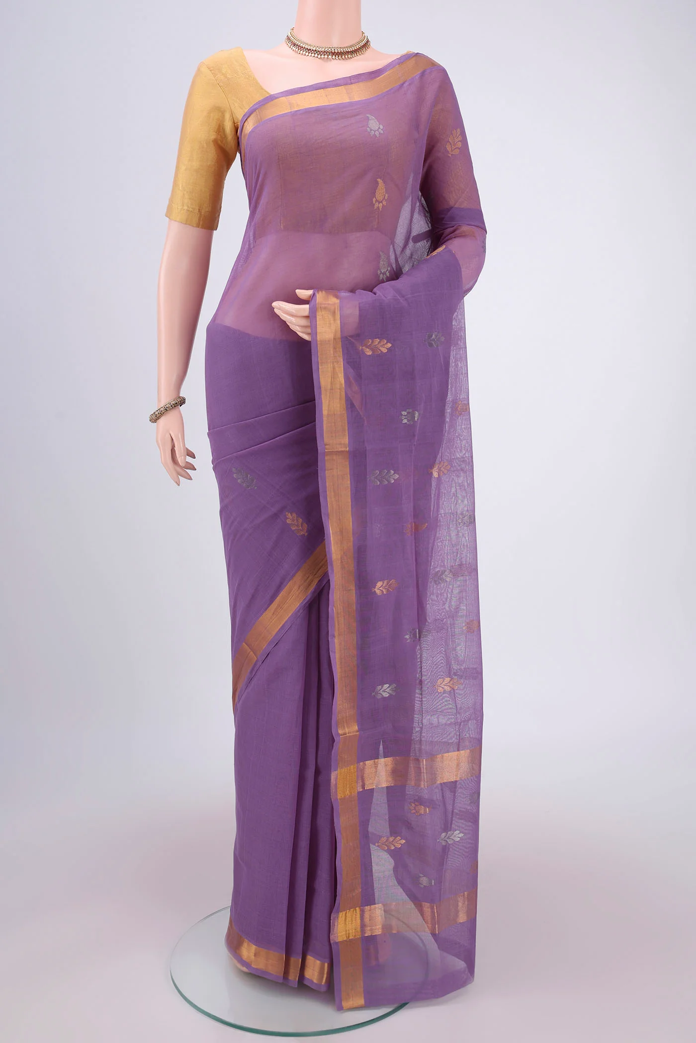 Lavender Venkatagiri Cotton Saree