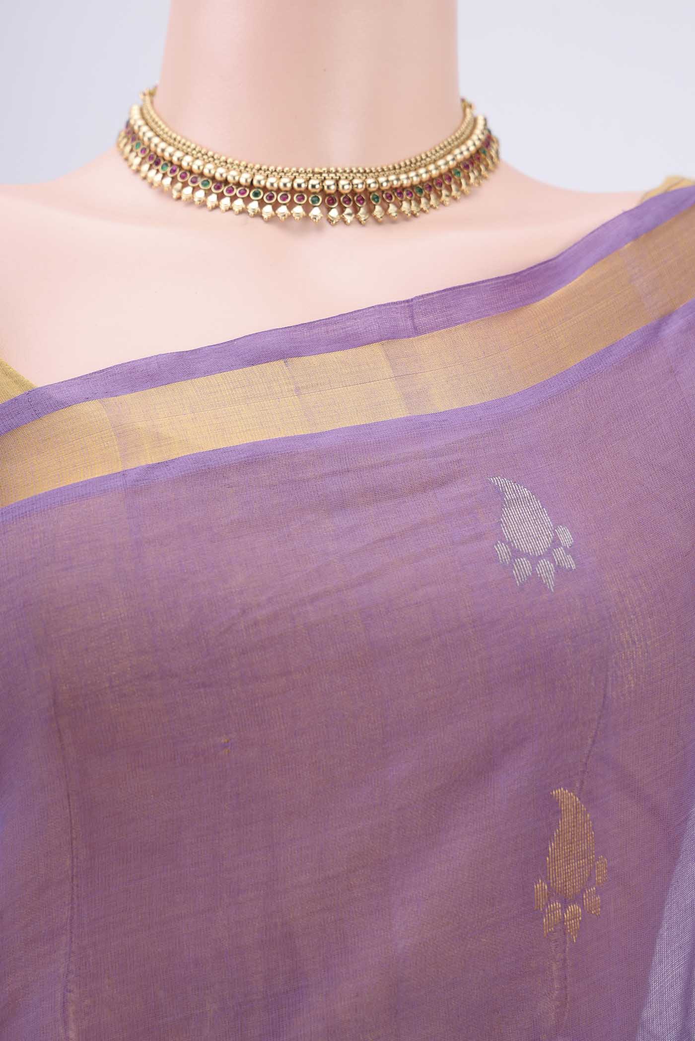 Lavender Venkatagiri Cotton Saree - Image 2