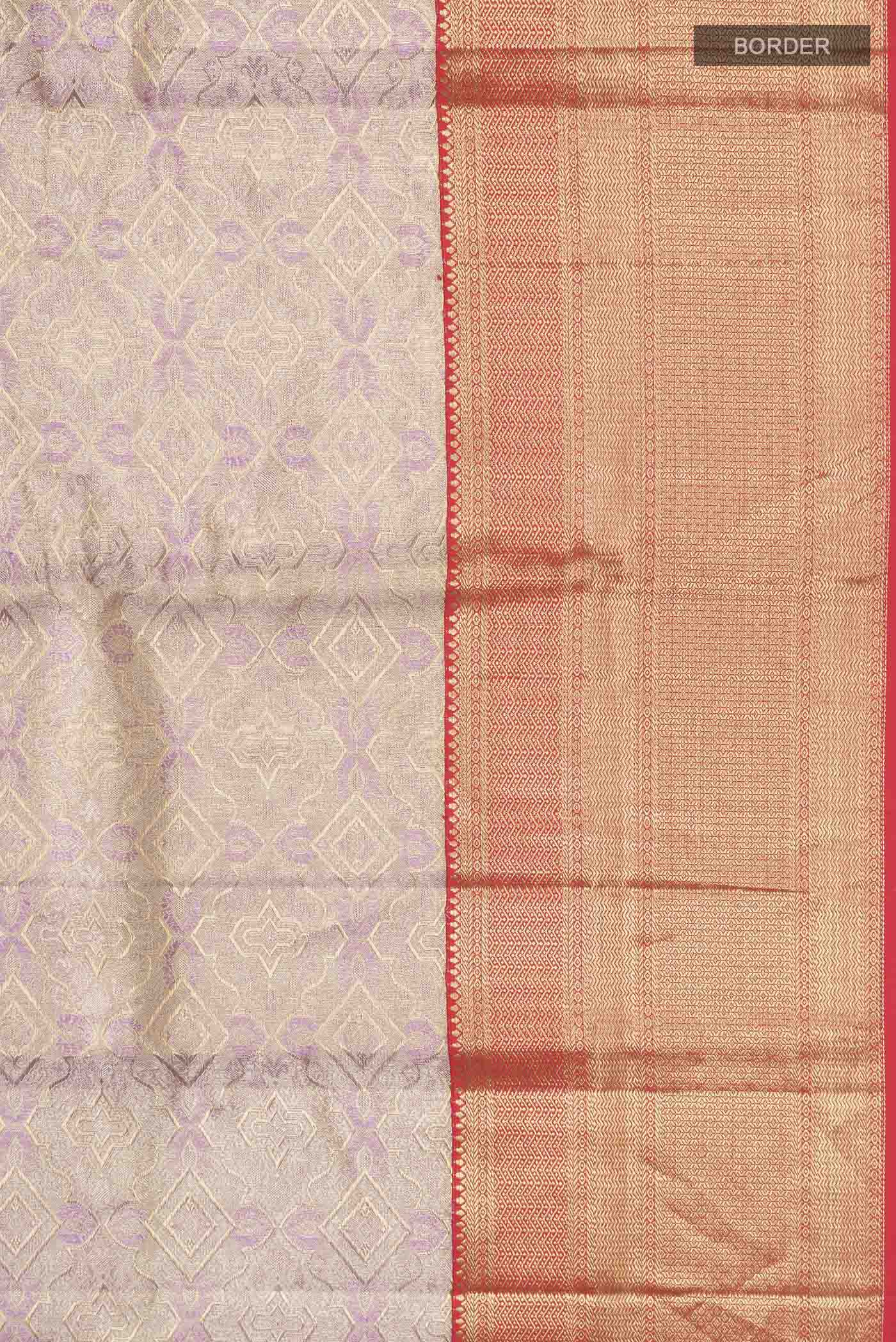 Lavender with Gold Color Kanjivaram Tissue Silk Saree - Image 3