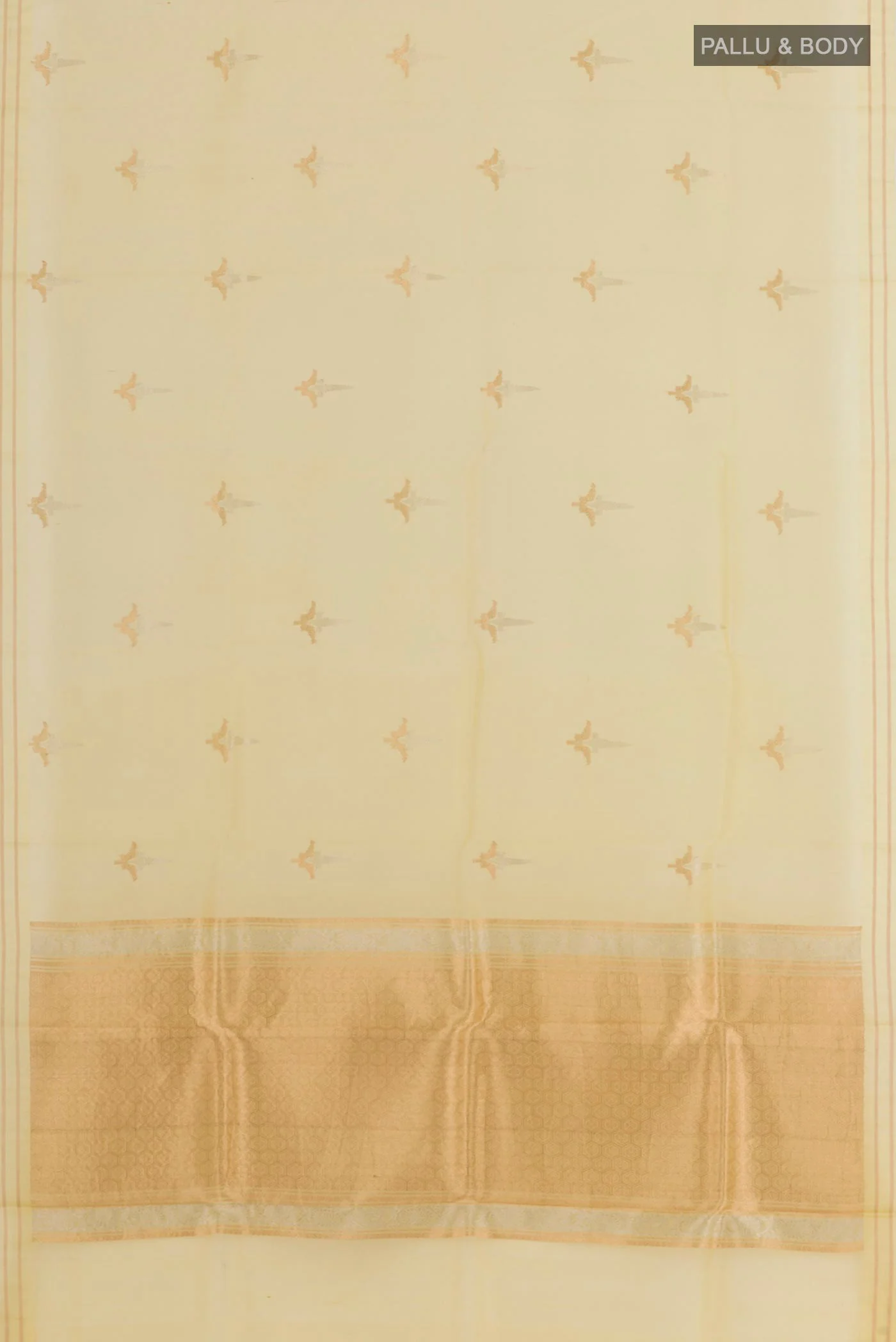 Lemon Yellow Organza Silk Saree - Image 3