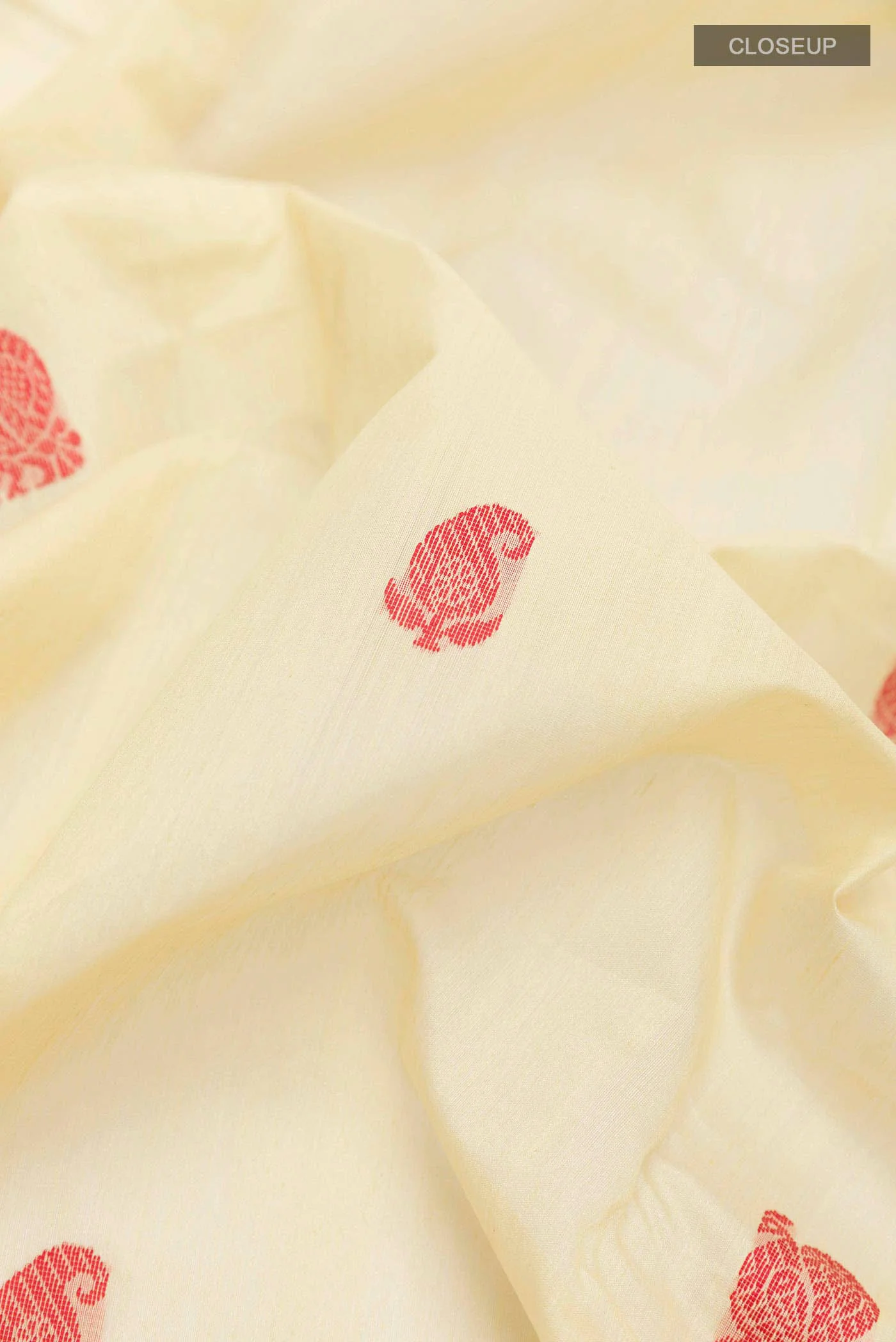 Lemon Yellow Chanderi Silk Cotton Saree - Image 2