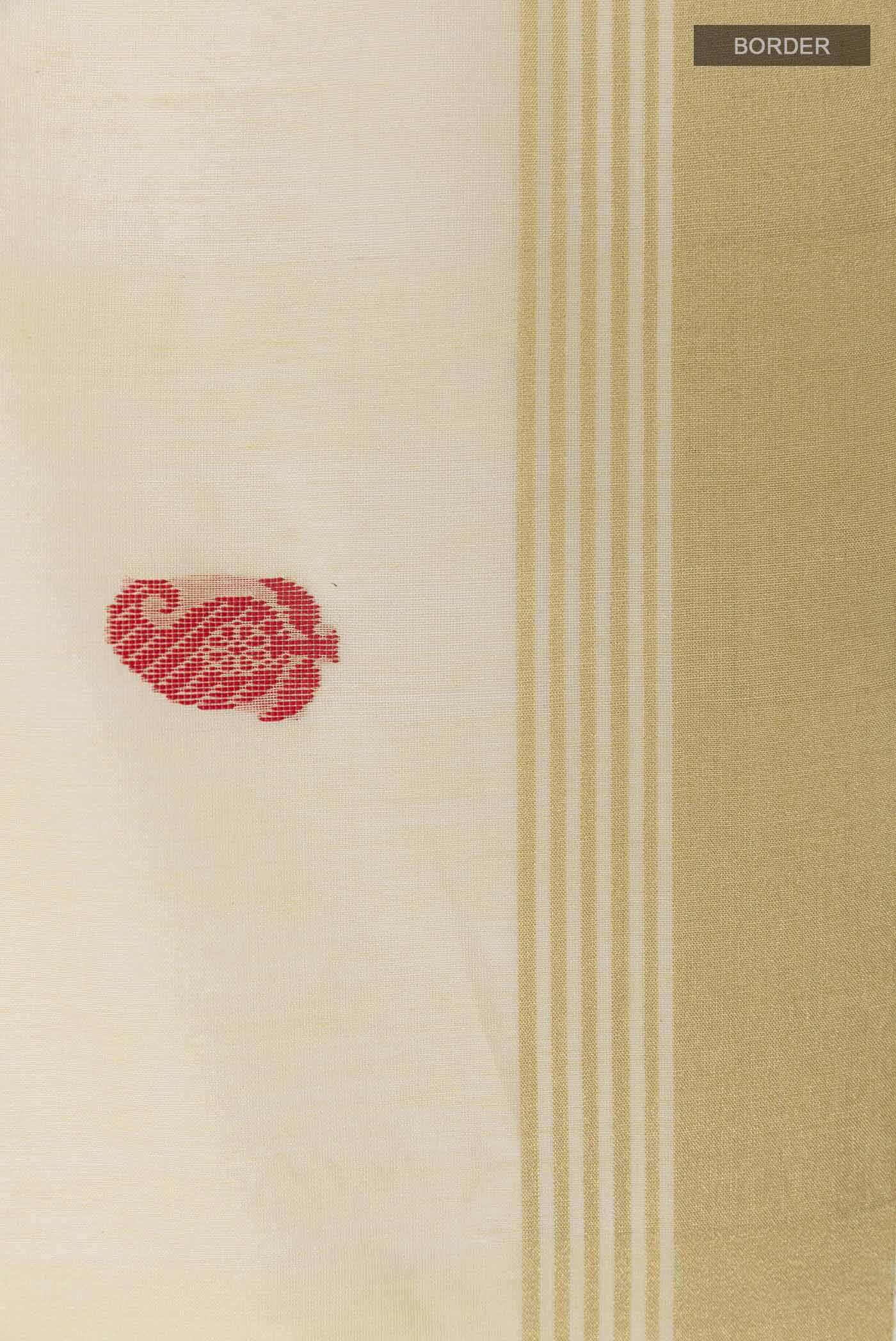 Lemon Yellow Chanderi Silk Cotton Saree - Image 3