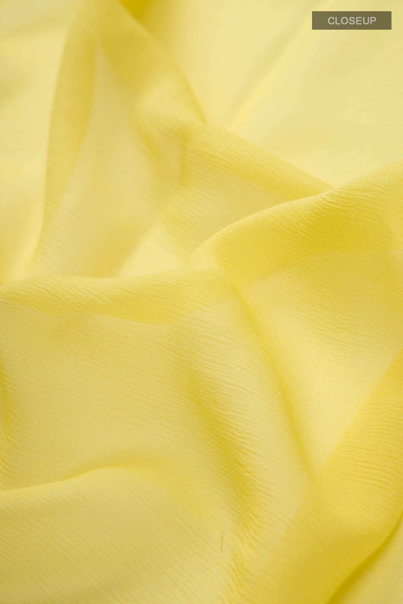 Lemon Yellow Chiffon Saree - Image 3