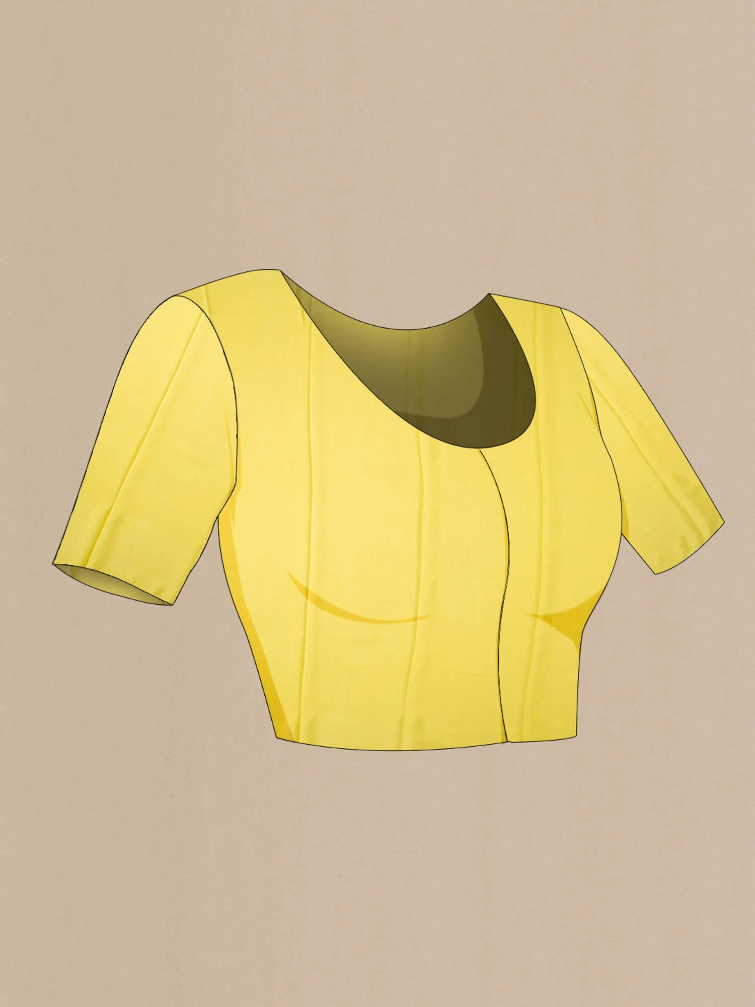 Lemon Yellow Chiffon Saree - Image 5
