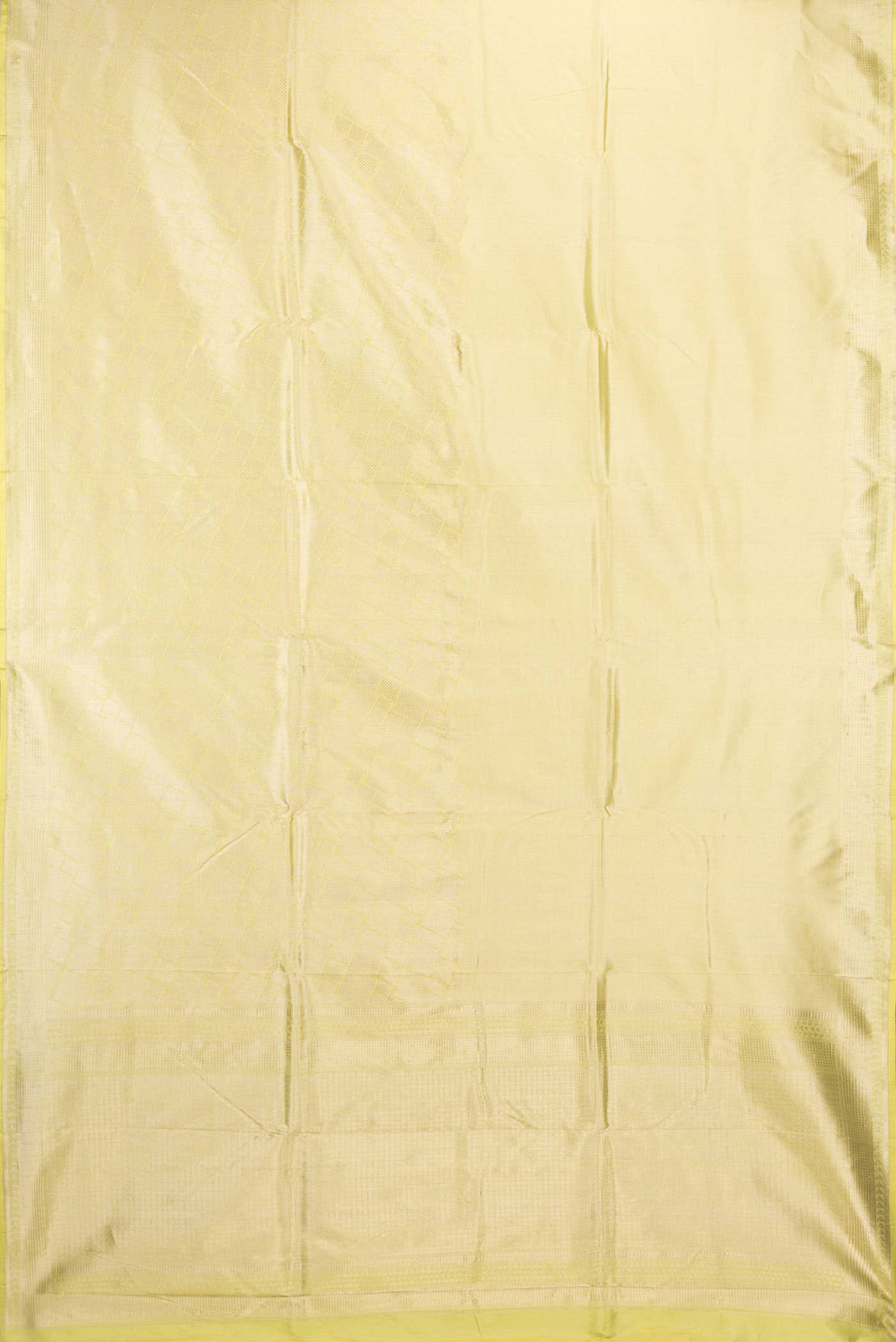 Lemon Yellow Dual Tone Banarasi Silk Saree - Image 4