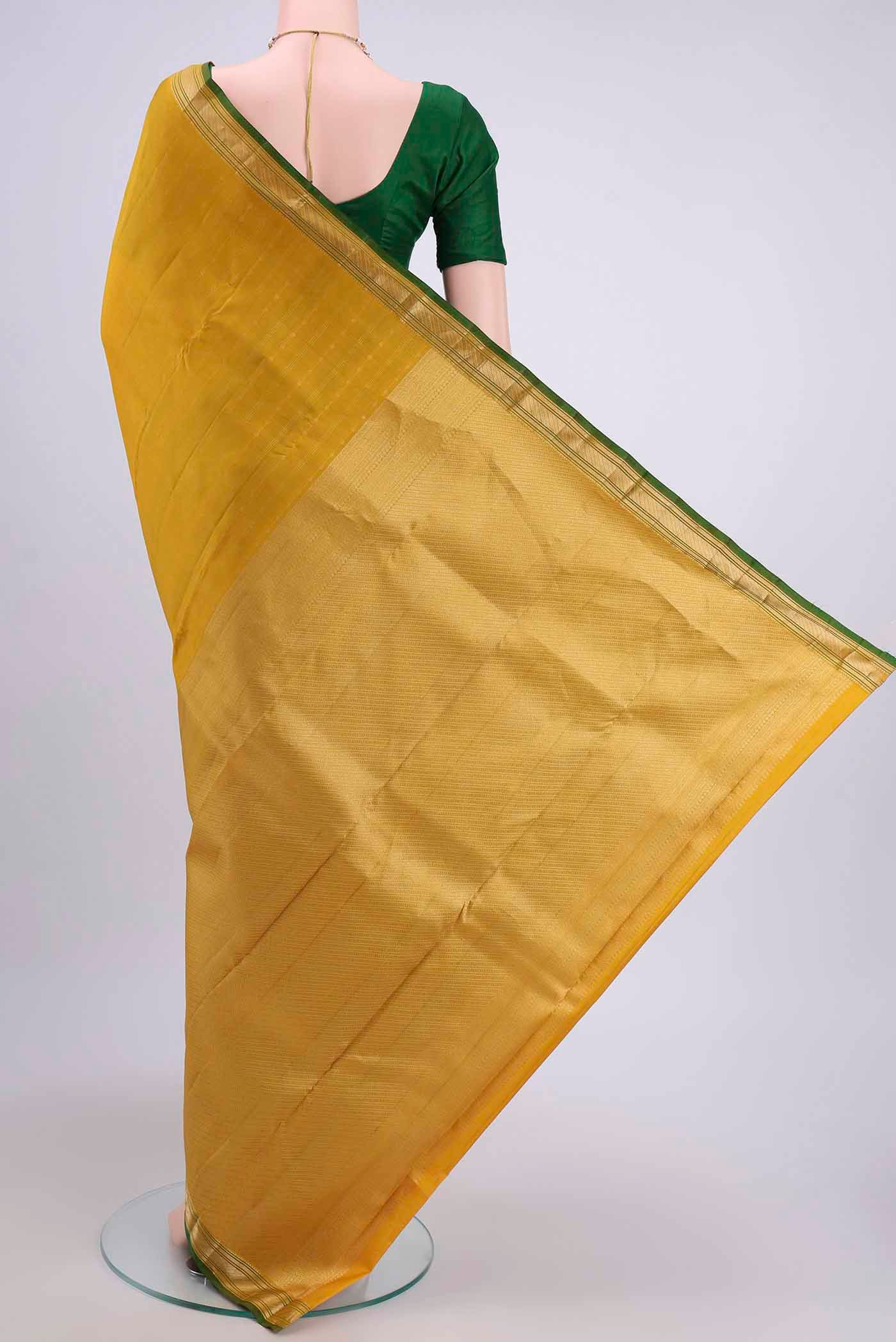 Yellow Kanchipuram Silk Saree - Image 3