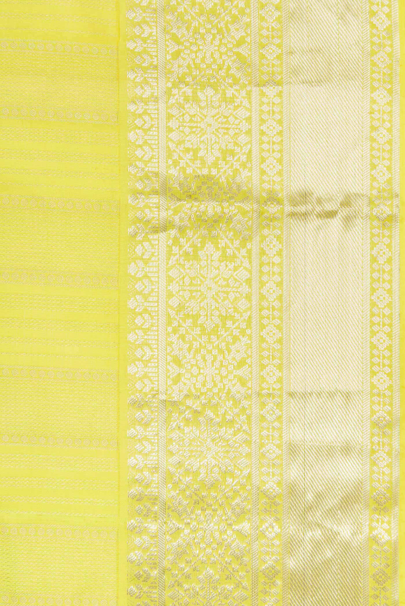 Lemon Yellow Soft Silk Saree - Image 3