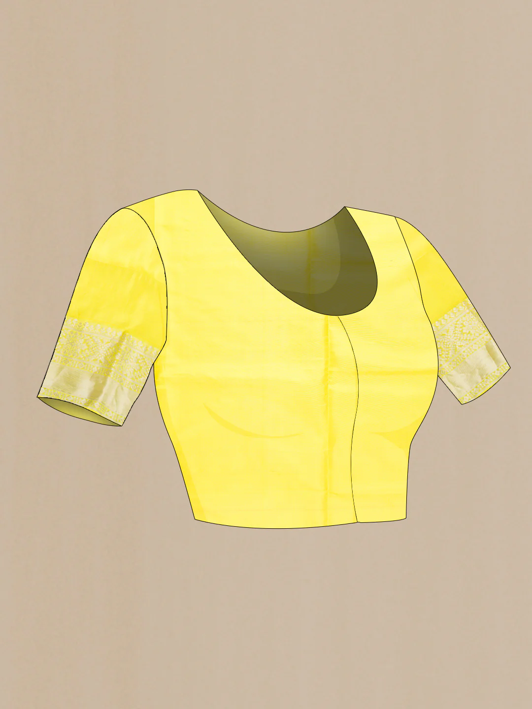 Lemon Yellow Soft Silk Saree - Image 5