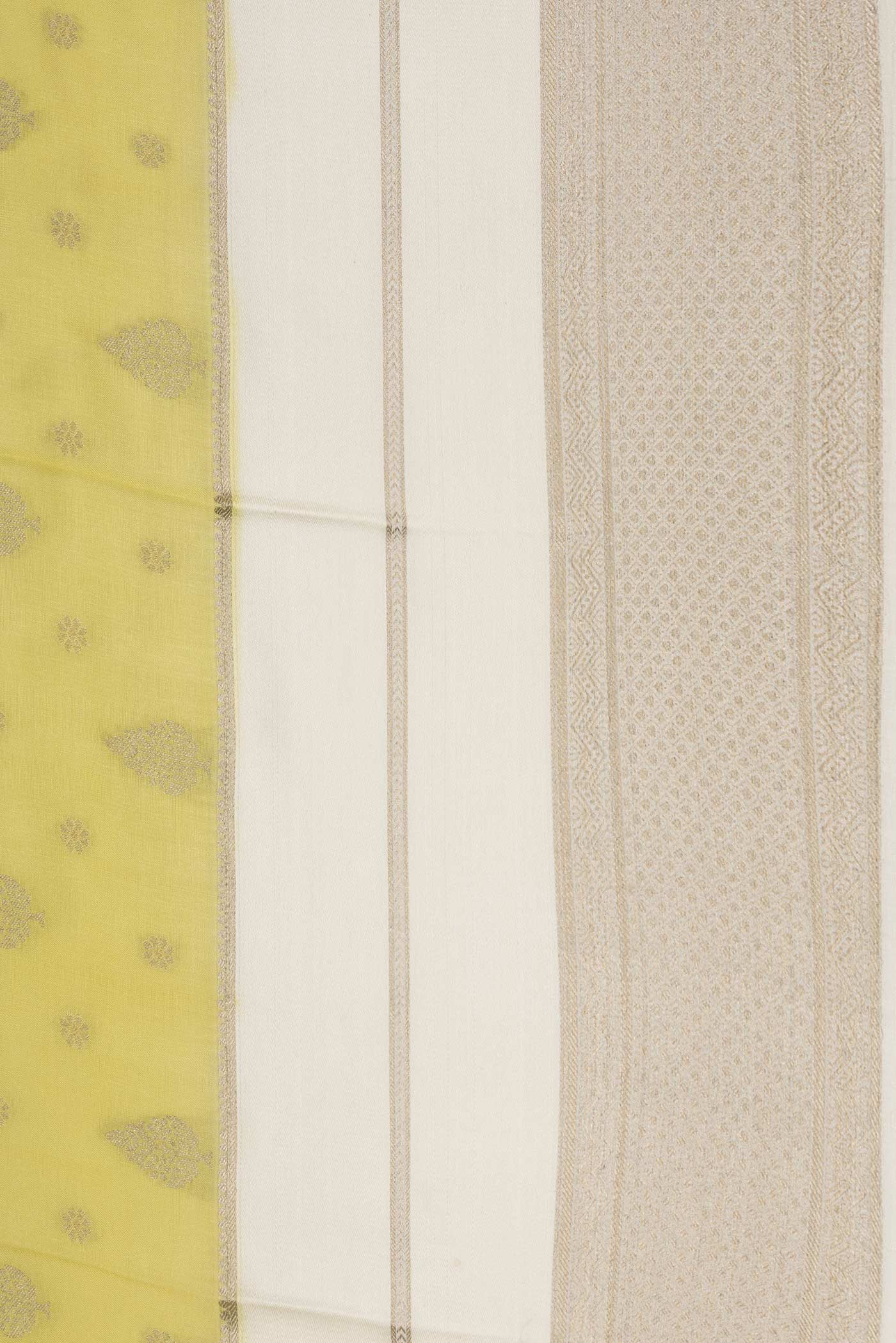 Lemon Yellow Mysore Crepe Saree - Image 3