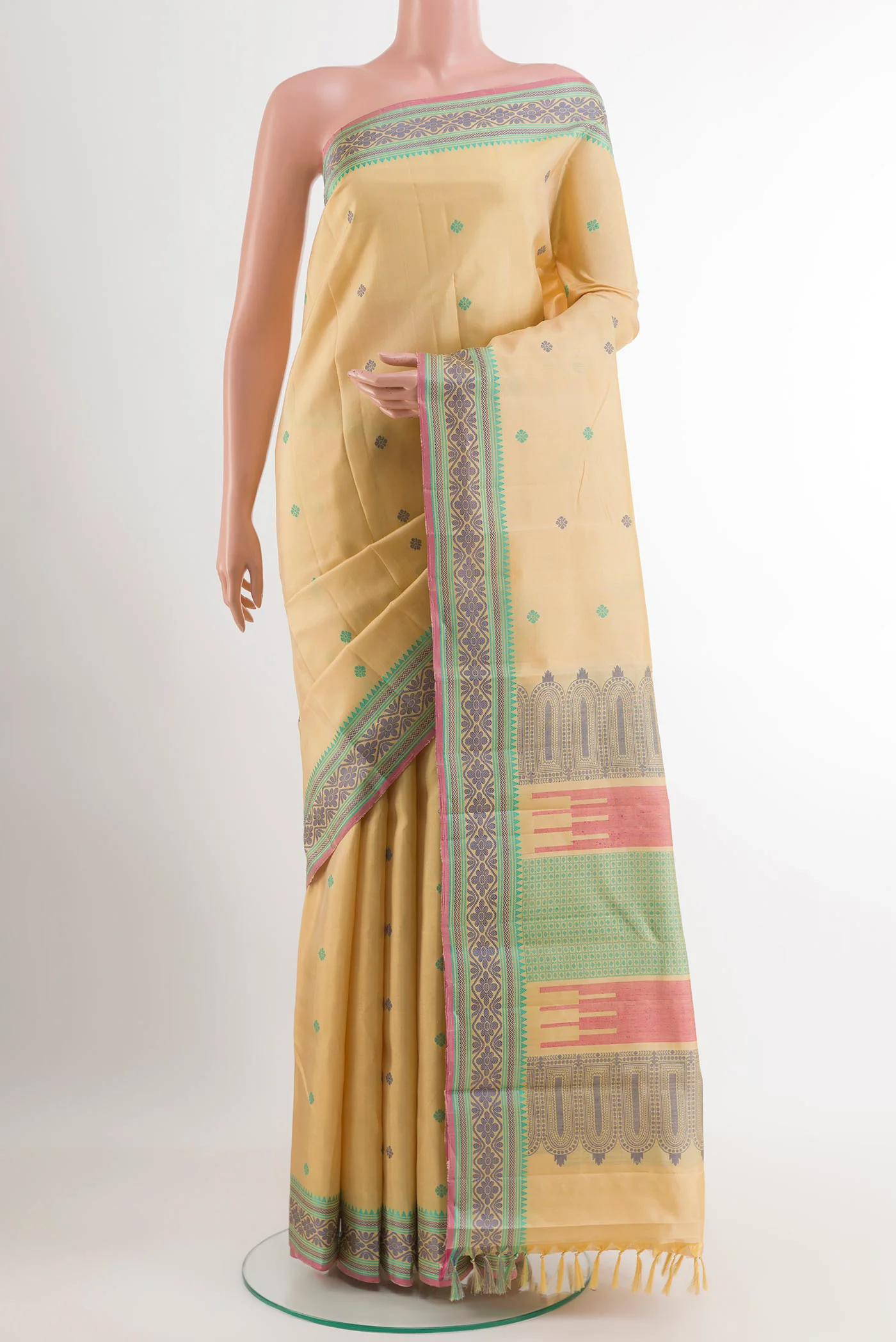 Yellow Kanchipuram Silk Saree
