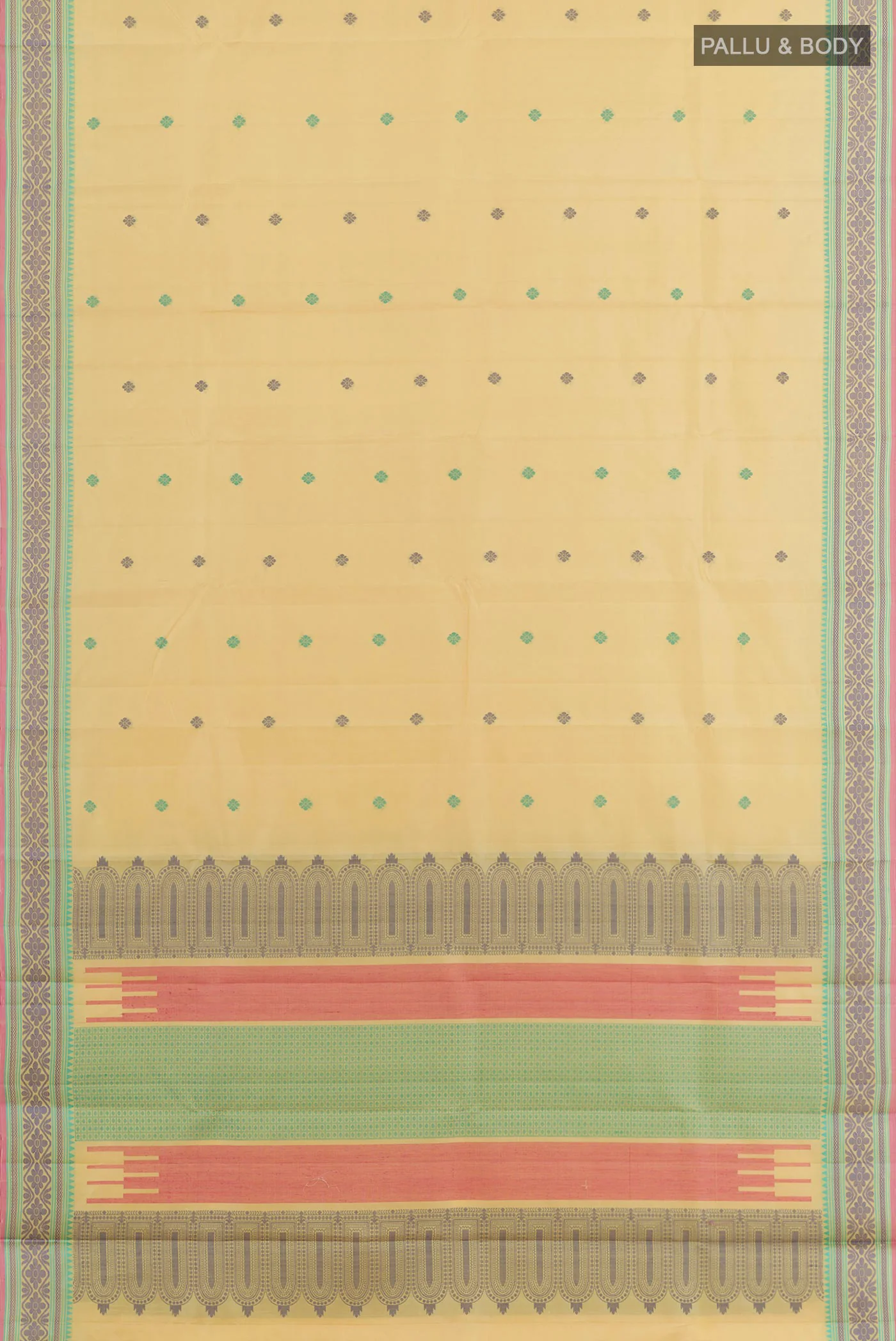 Yellow Kanchipuram Silk Saree - Image 3