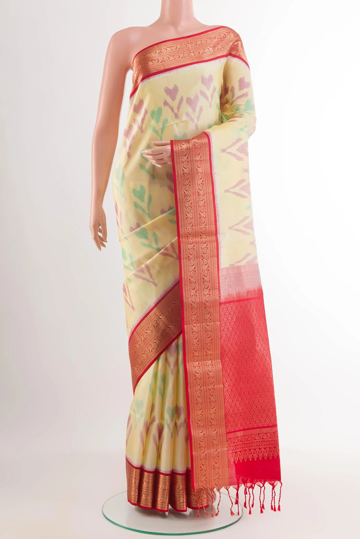 Lemon Yellow Soft Silk Saree