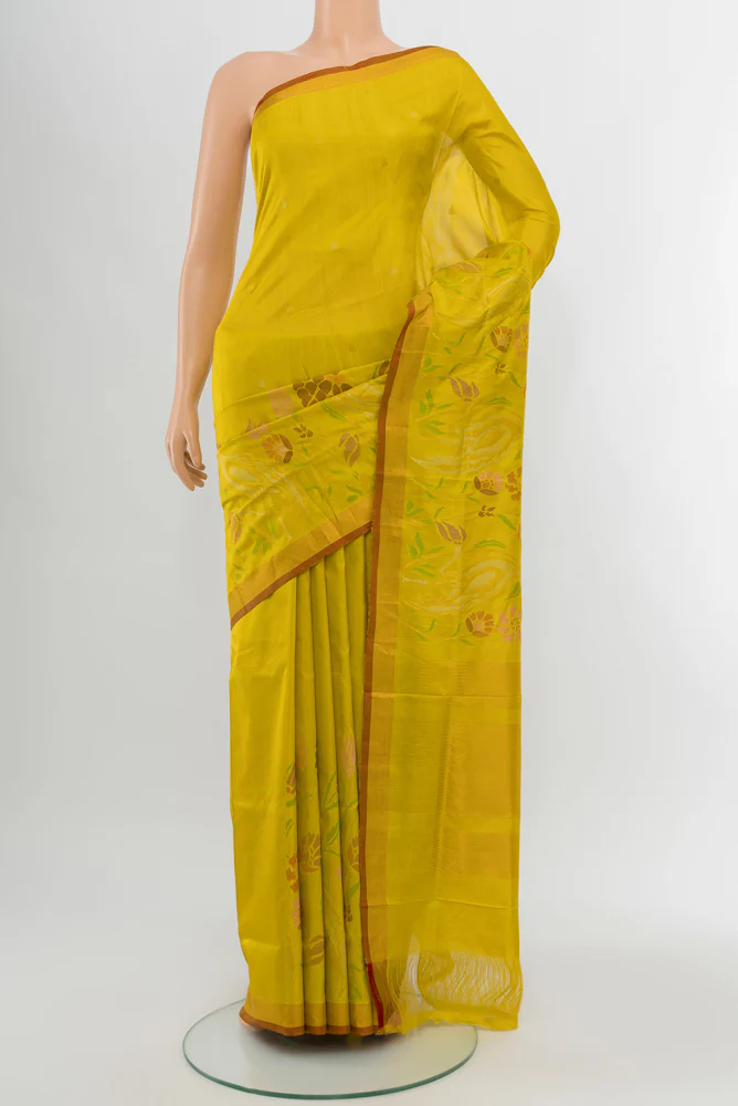 Lemon Yellow Uppada Silk Saree