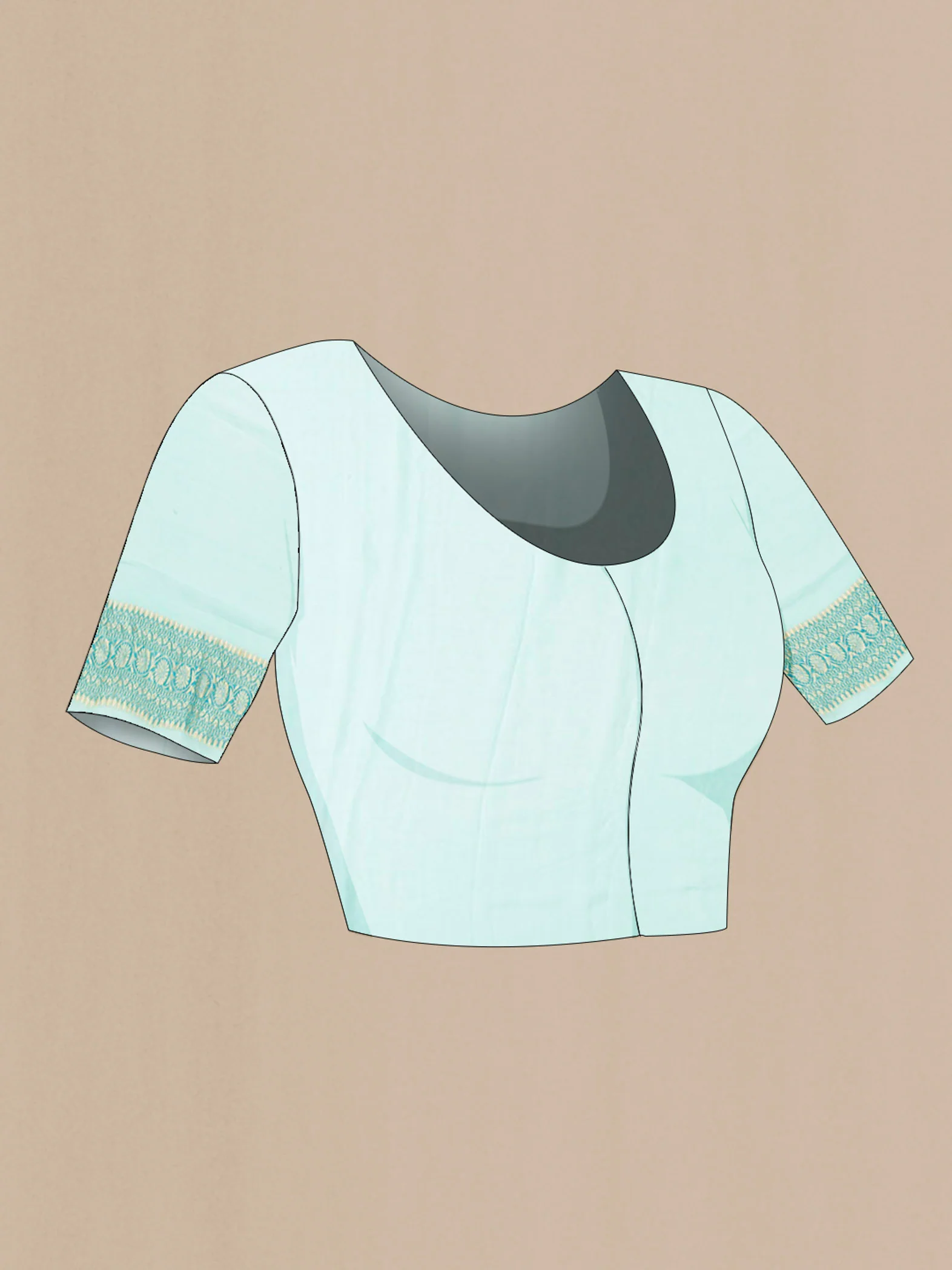 Light Blue Banarasi Georgette Saree - Image 4