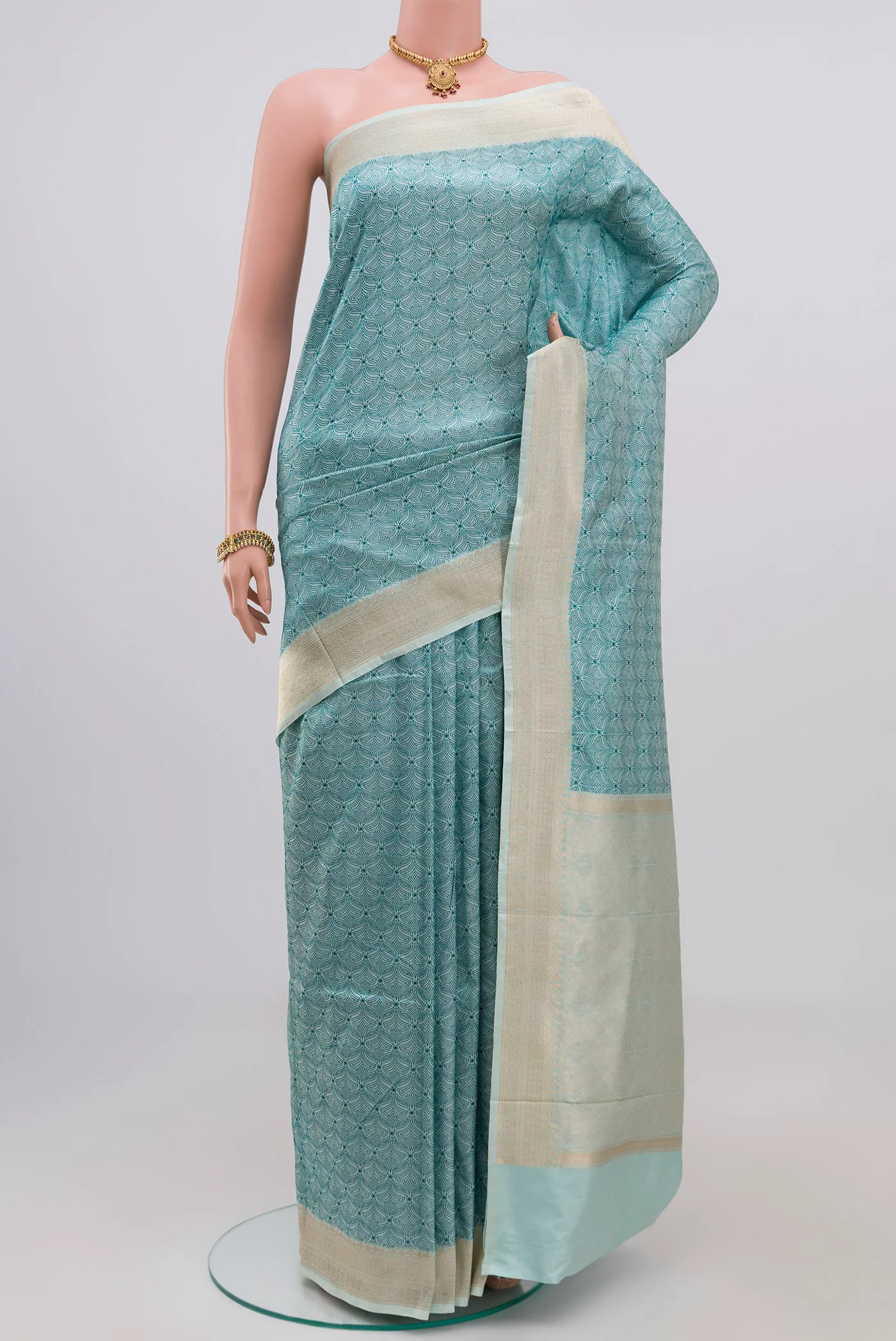 Light Blue Banarasi Silk Saree