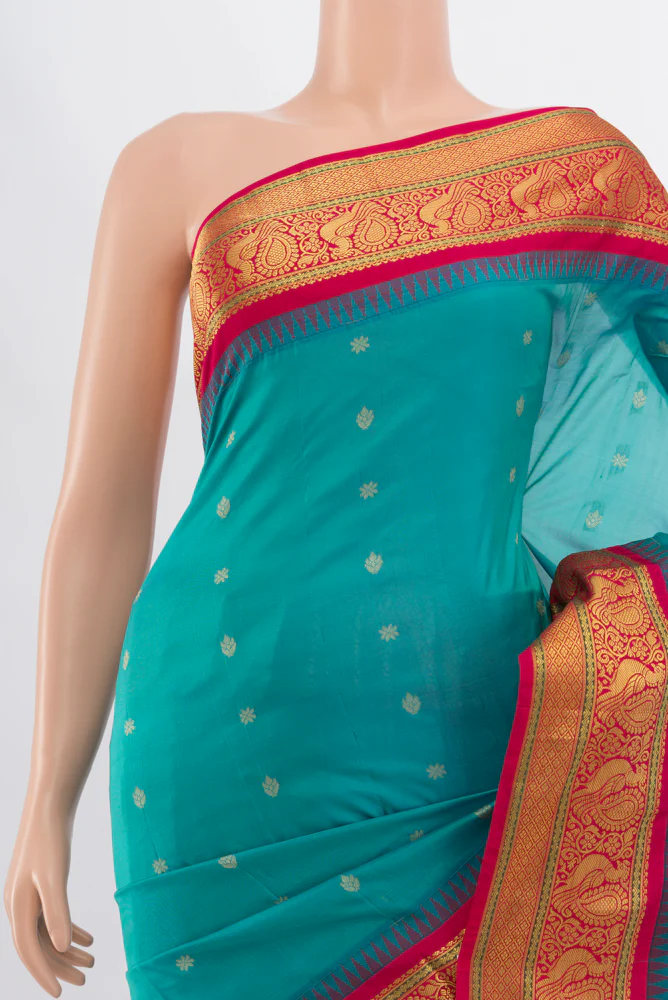 Blue Blended Bangalore Silk Saree - Image 2