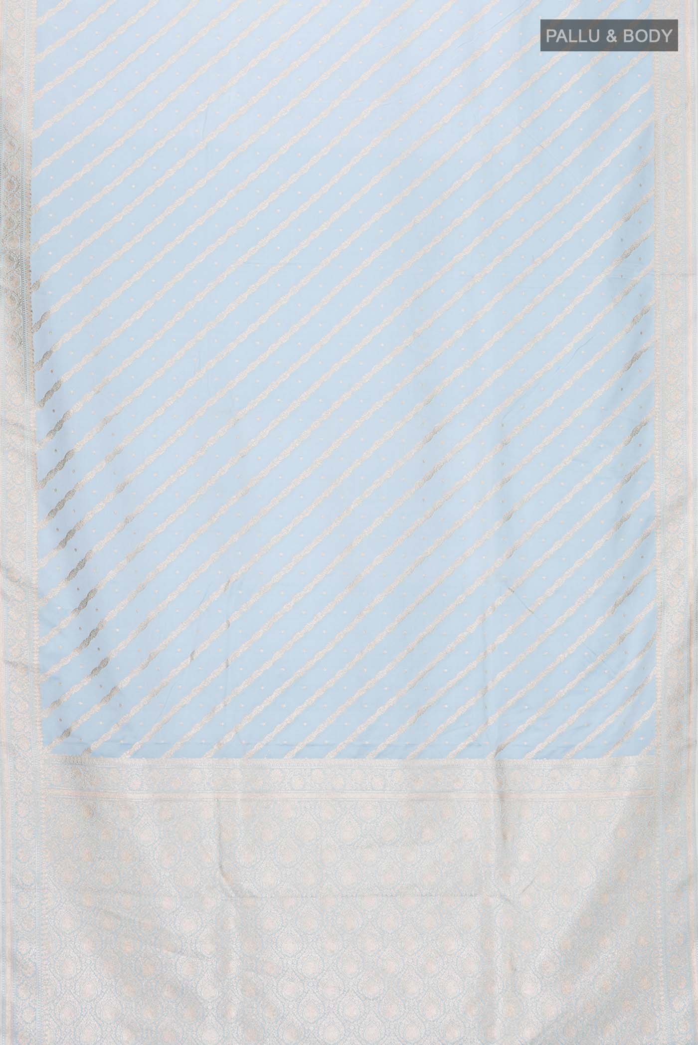 Light Blue Blended Banarasi Silk Saree - Image 3