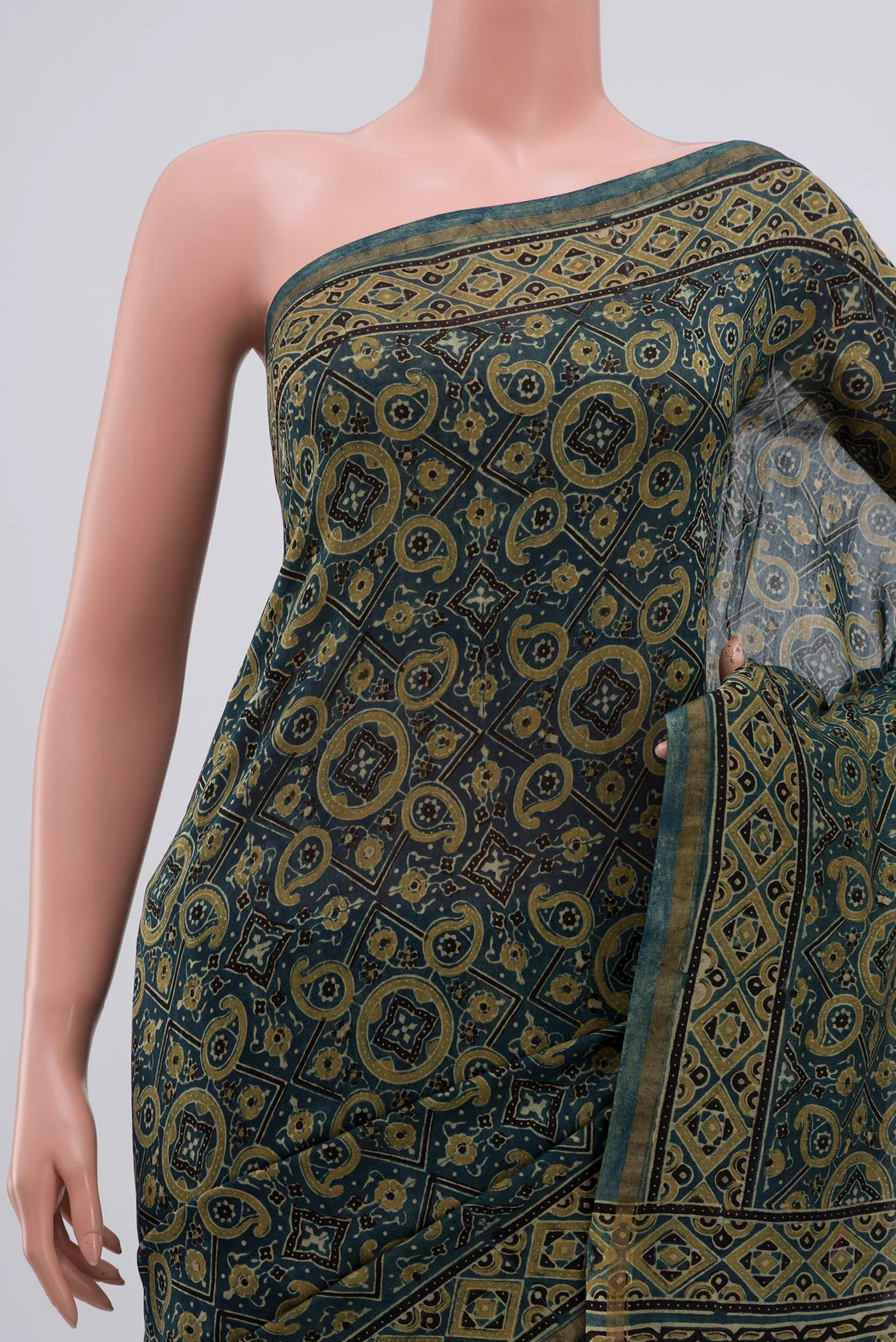 Blue Chanderi Silk Cotton Saree - Image 2